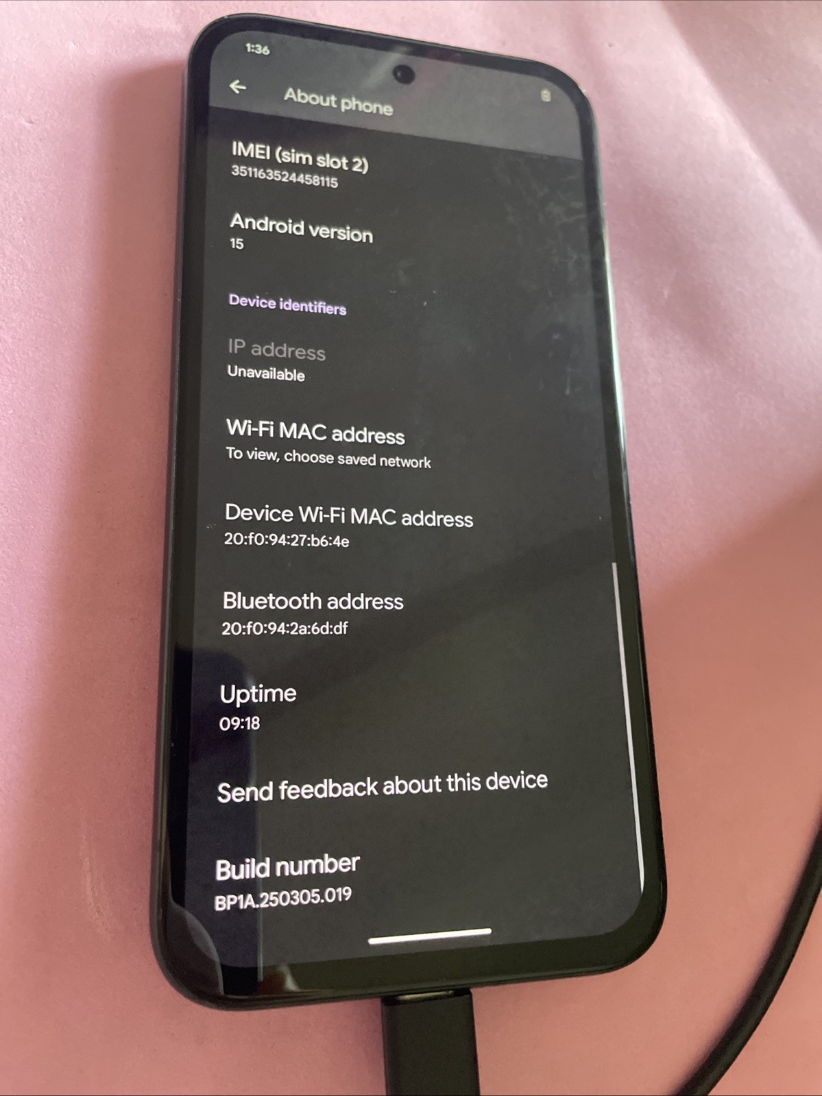 GOOGLE PIXEL 8A GKV4X UNLOCKED 128GB Obsidian