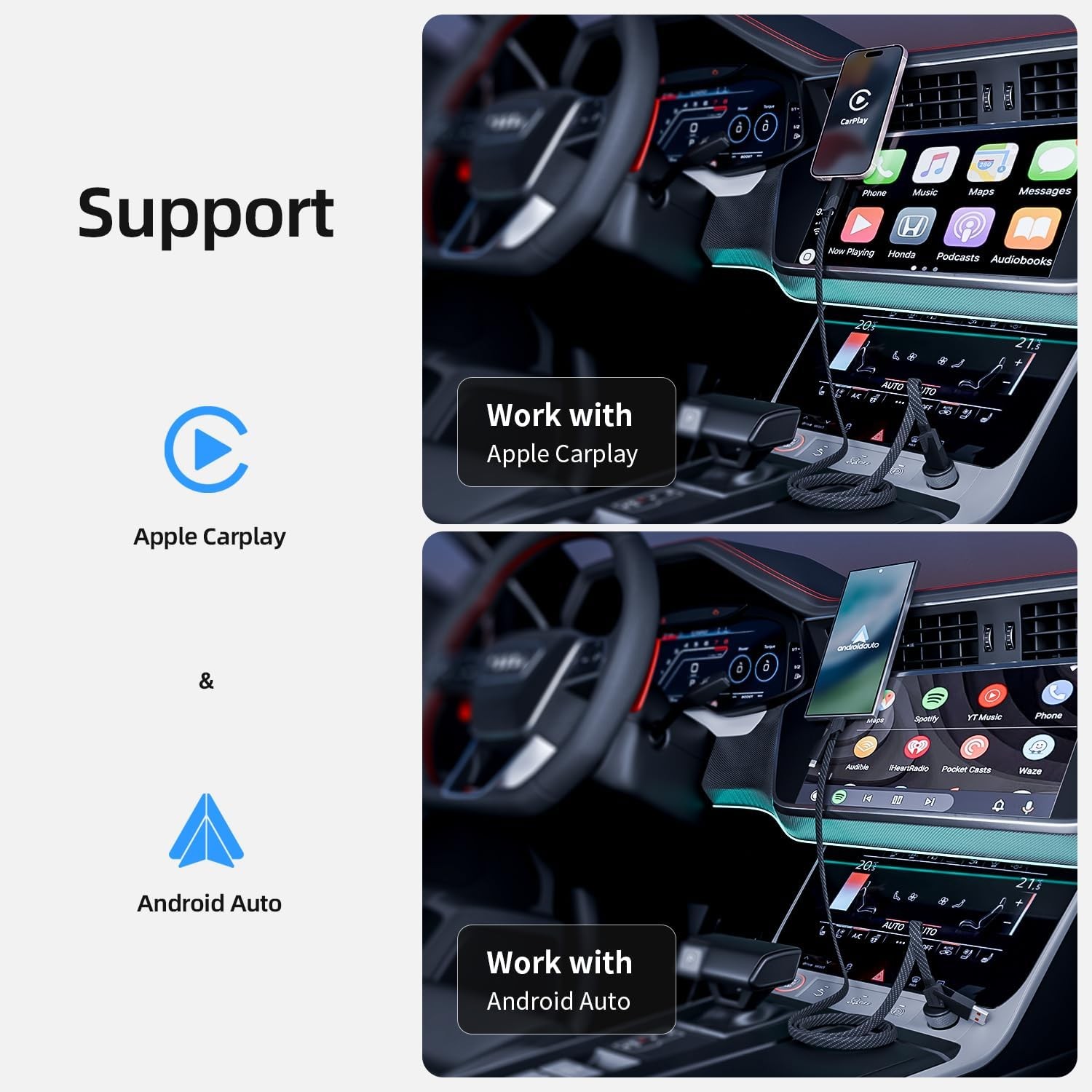 4 in 1 Charging Cable Fast Charging 65W, USB C Multi Charging Cable 4FT