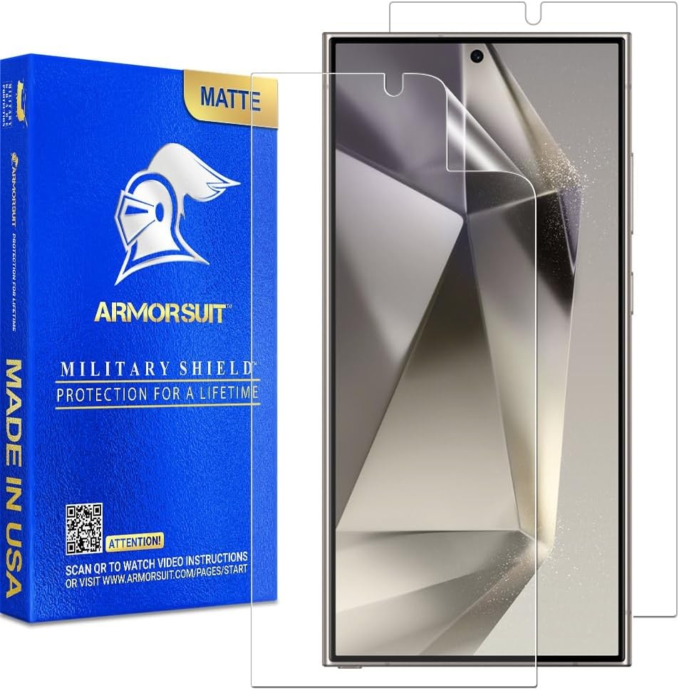 2PCS Screen Protector for Samsung Galaxy S24 Ultra 6.8 Inch Case Friendly Matte
