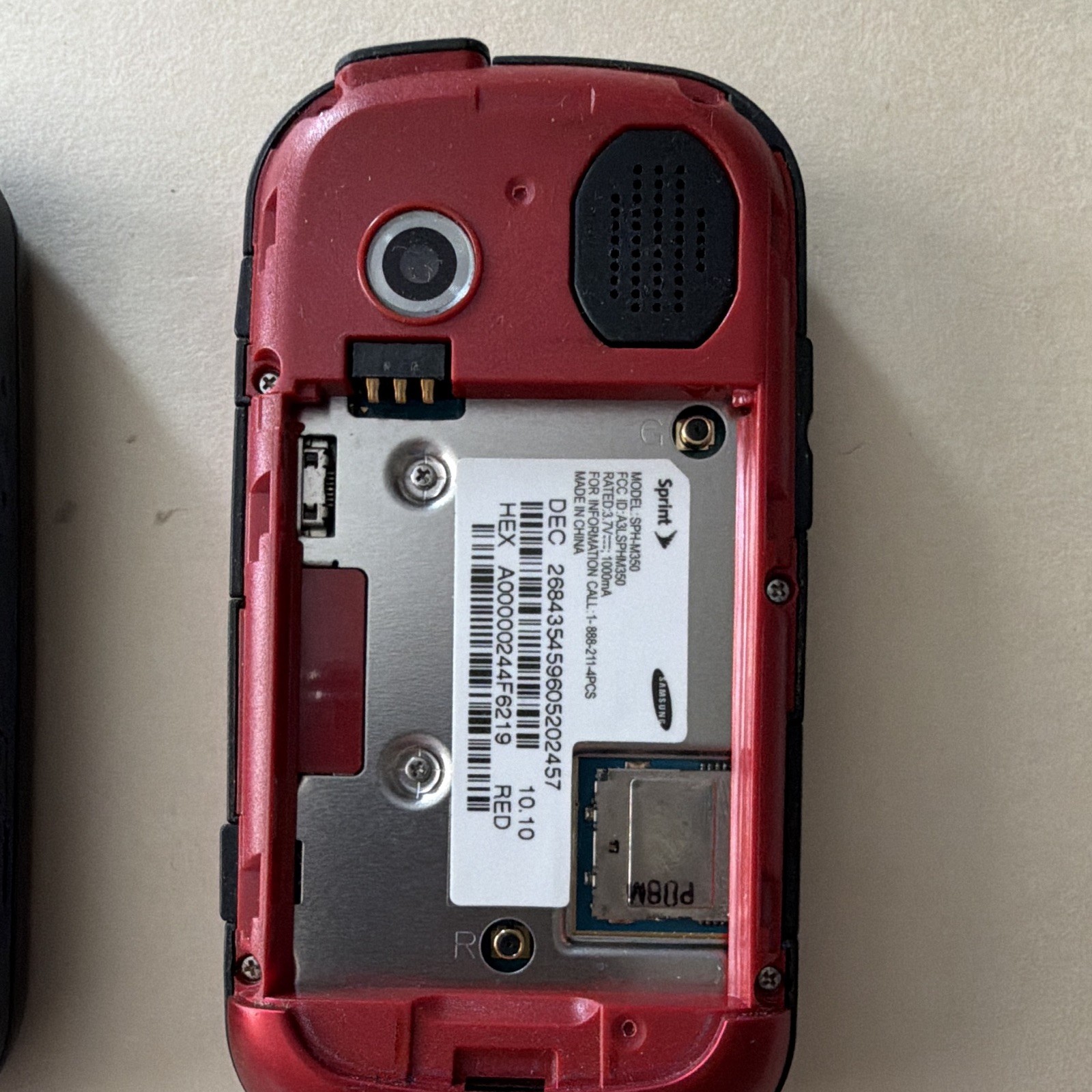 Samsung model SPH-M910 Sprint Black Red 5MB Bar Phone 2.0MP GSM CDMA Used