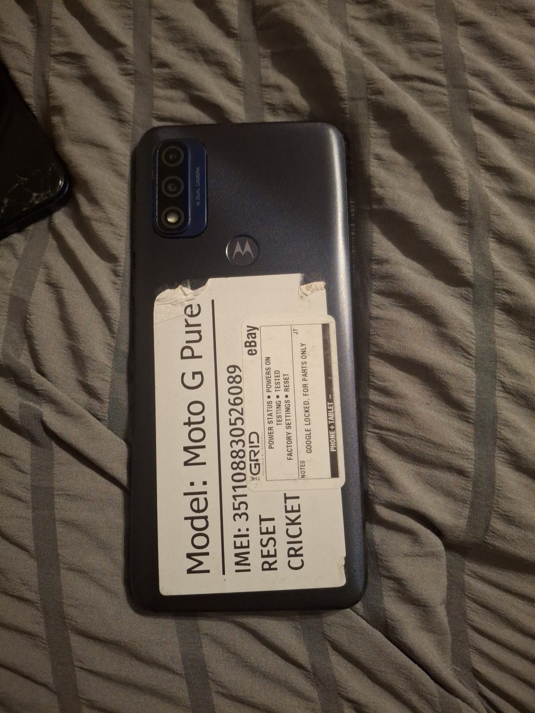 Motorola Moto G Pure 32GB, Android 12, Wi-Fi+4G, Cricket-Only Read