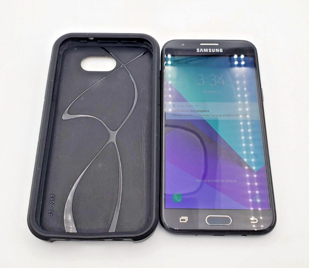 Samsung Galaxy J3 Eclipse SM-J327V Verizon Only 16GB Black 2017 Tested Working