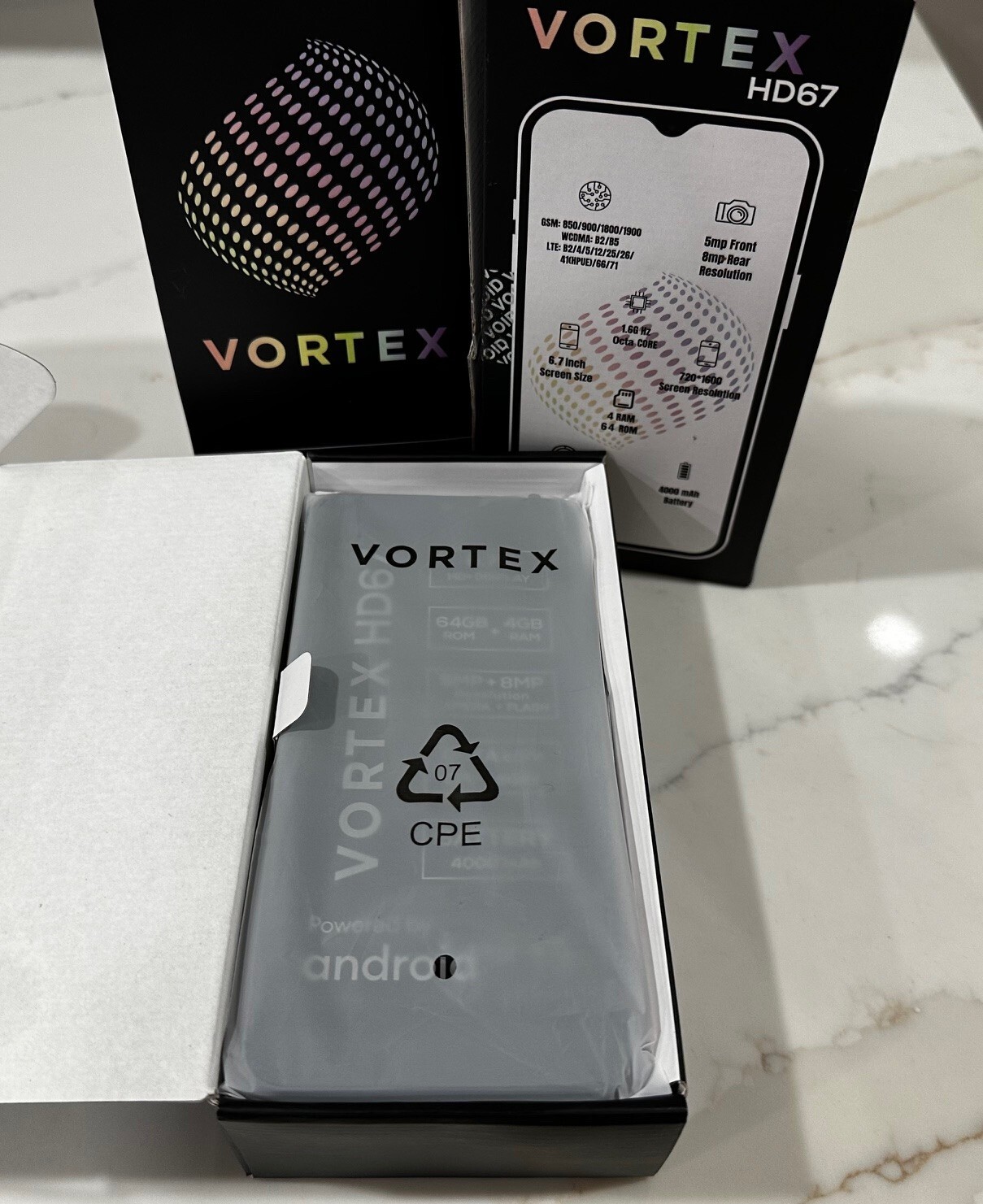 Vortex HD67 6.7″ Black Smartphone- 64GB ROM 4GB RAM Android13 *Network Unlocked*