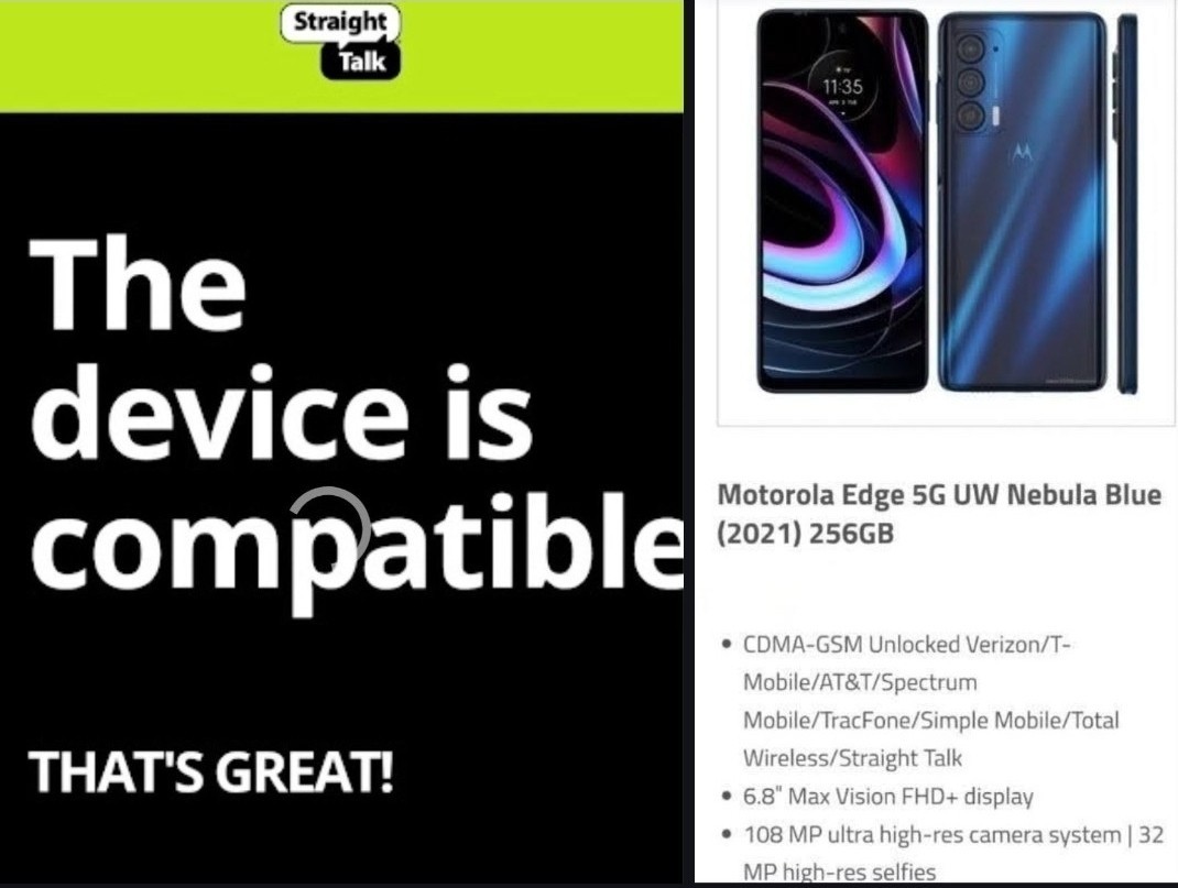 Motorola Edge 5G UW 256GB CDMA-GSM UNLOCKED VERIZON/T-MOBILE/AT&T/TracFone
