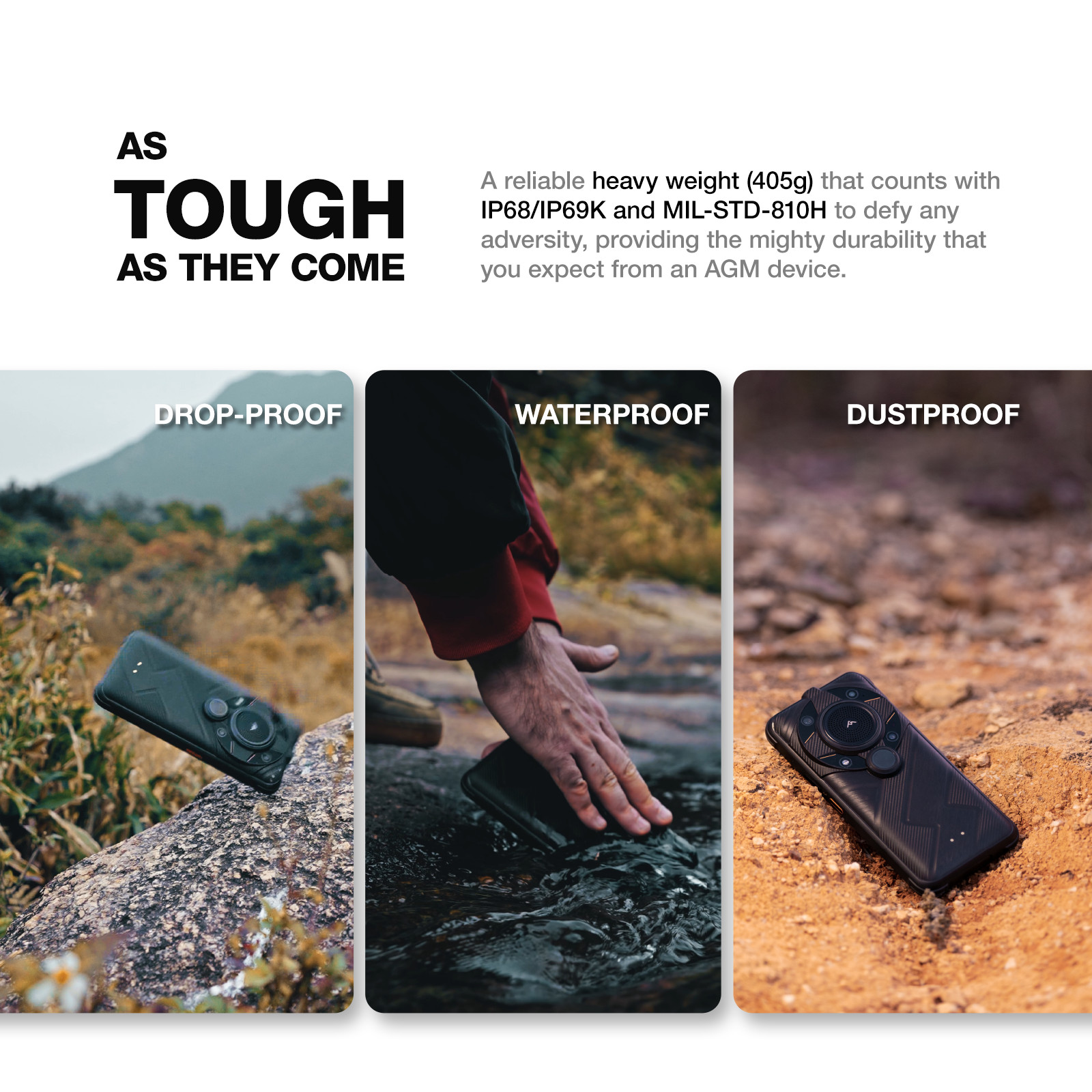 AGM G2 Guardian Rugged Smartphone 12GB+256GB Autofocus Thermal Monocular 500m/yd