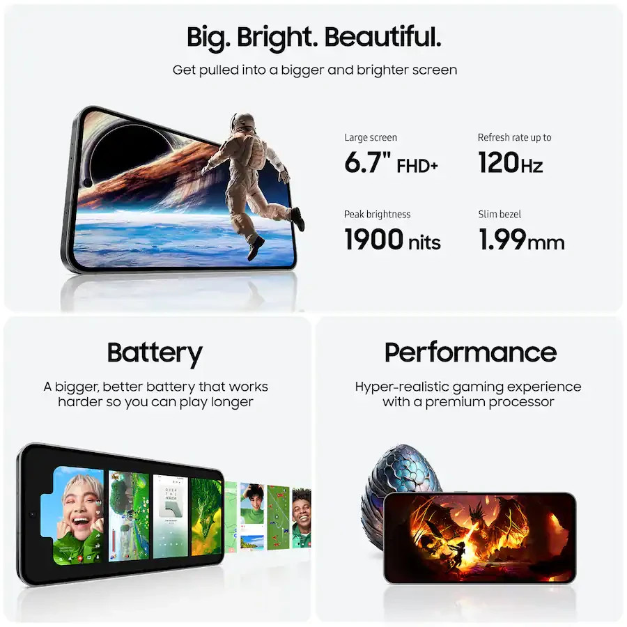 Galaxy S24 FE (Unlocked) – Gray – 128GB Memory – SM-S721UZAAXAA – Free Ship