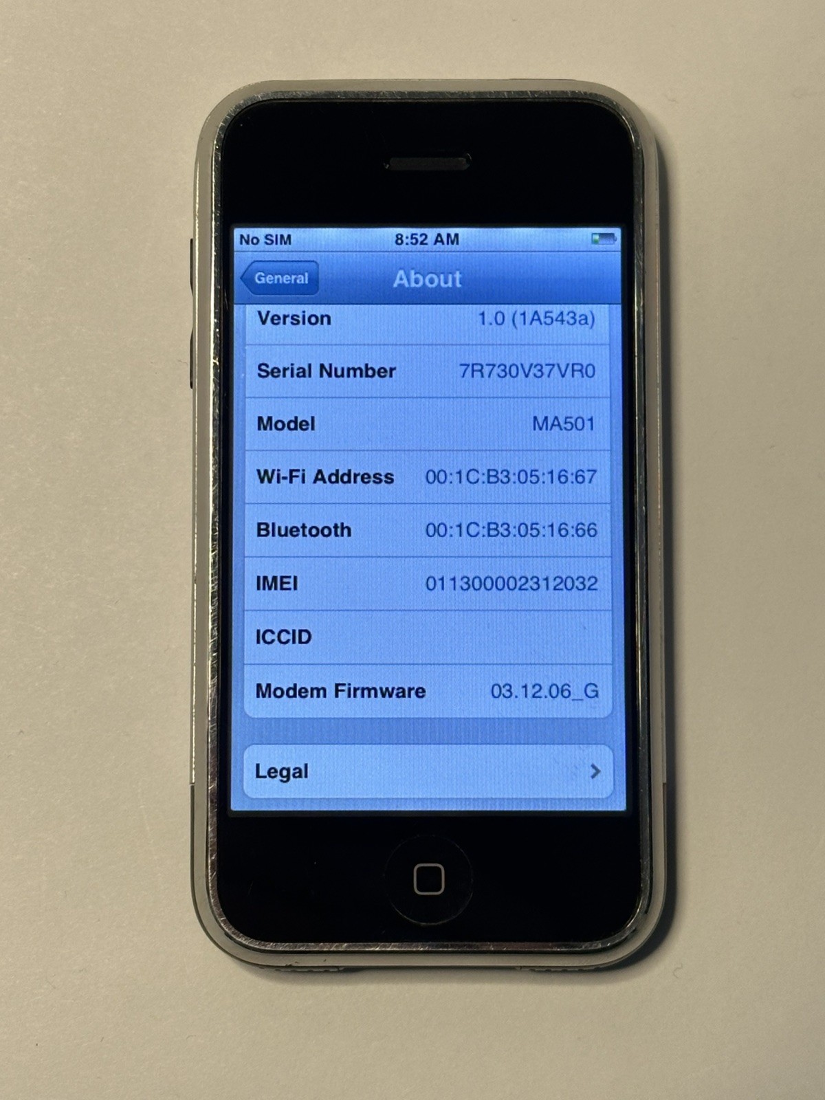 Rare iOS 1.0 Apple iPhone 1st Generation – 4GB – Black A1203 (GSM) 2G