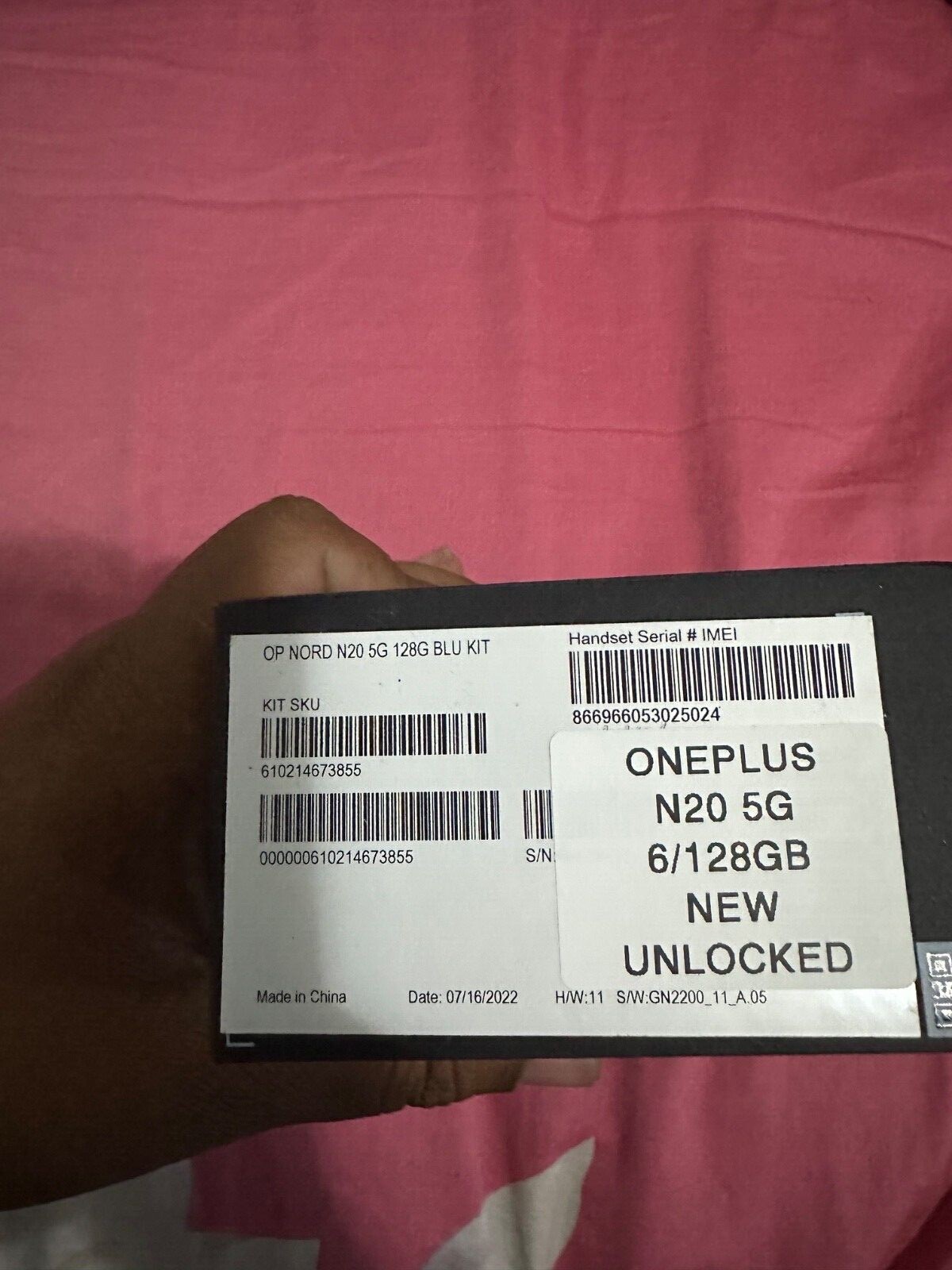 OnePlus Nord N20 5G – 6/128GB – Blue (GSM Unlocked) (Single SIM) New Open Box