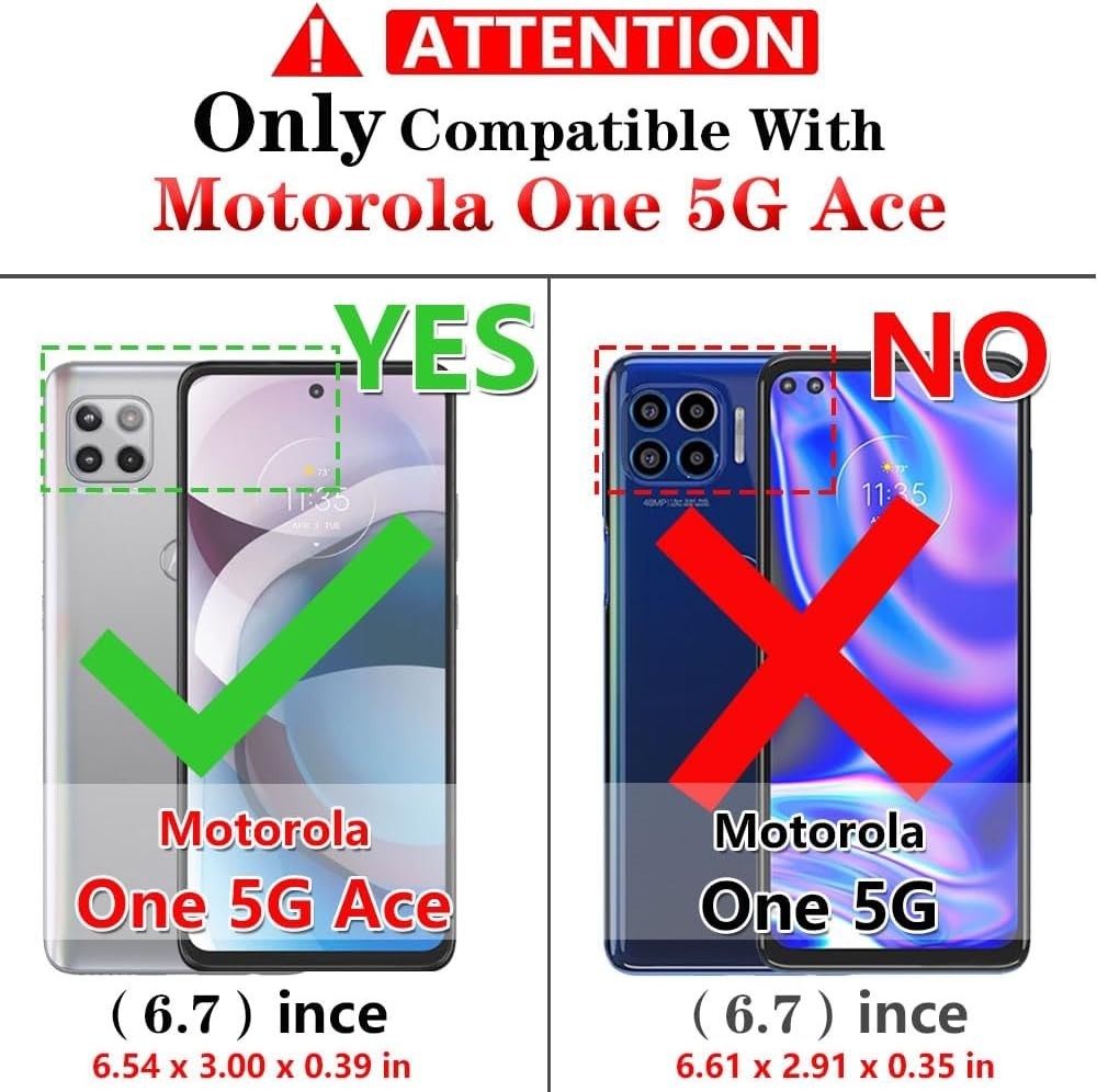 Moto One 5G Ace Case with HD Screen Protector (1Pack) Dual Layers Protective NEW