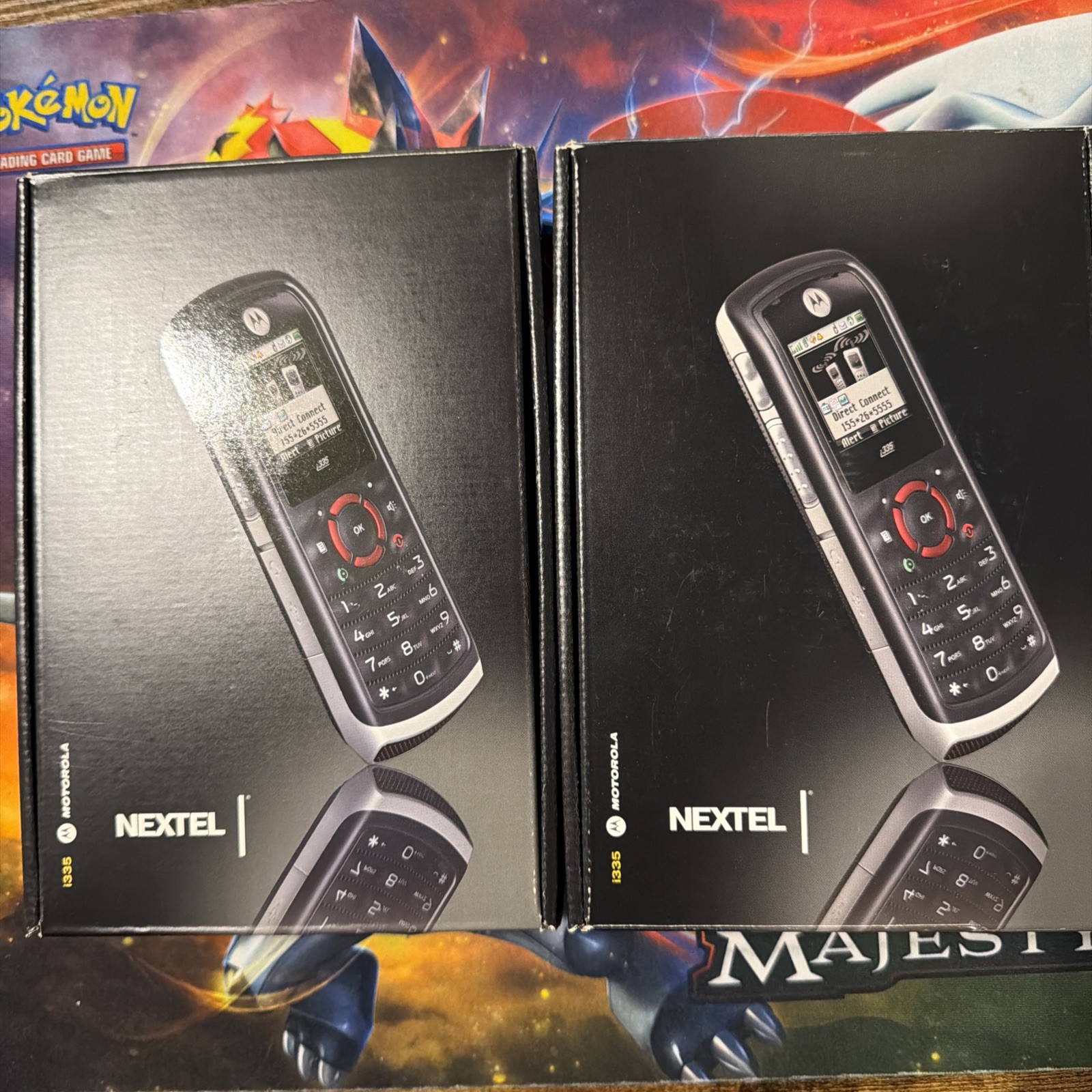 2 Motorola i335 Nextel Direct Connect Bar Cell Phones Black Silver