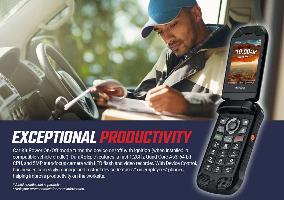 Kyocera DuraXA Equip 4G LTE 16GB PTT Rugged Flip GSM Unlocked T-Mobile (E4831)