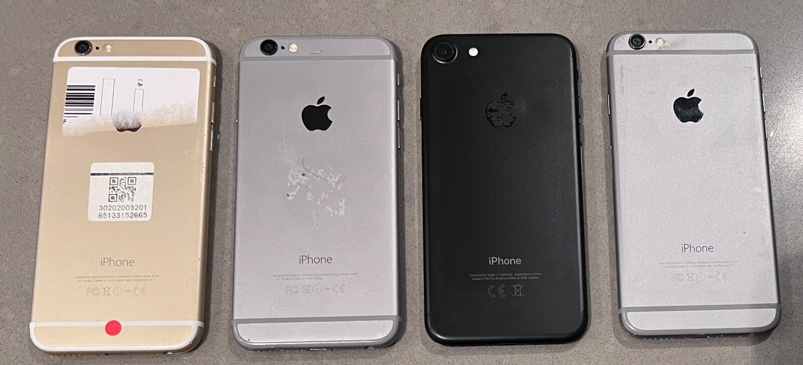 As-is Lot of Apple iPhone 7 A1778 + A1549 A1586 iPhone 6