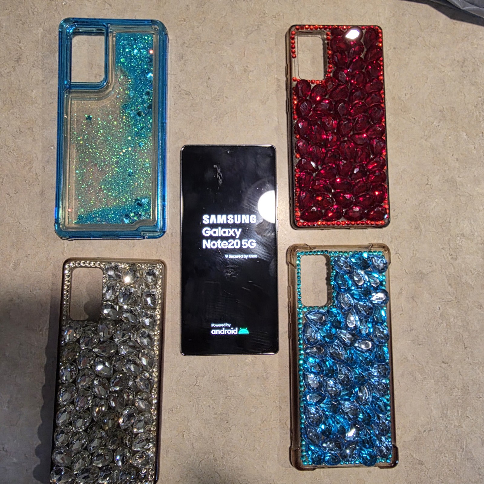 Samsung Galaxy Note 20 5G, Perfect Condition, Unlocked, 4 Bling Cases Included
