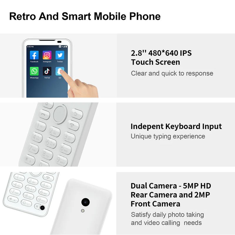 MINI QIN F21 PRO 4G LTE Android 11 Smartphone Slim Keyboard Fashion Slim Mobile