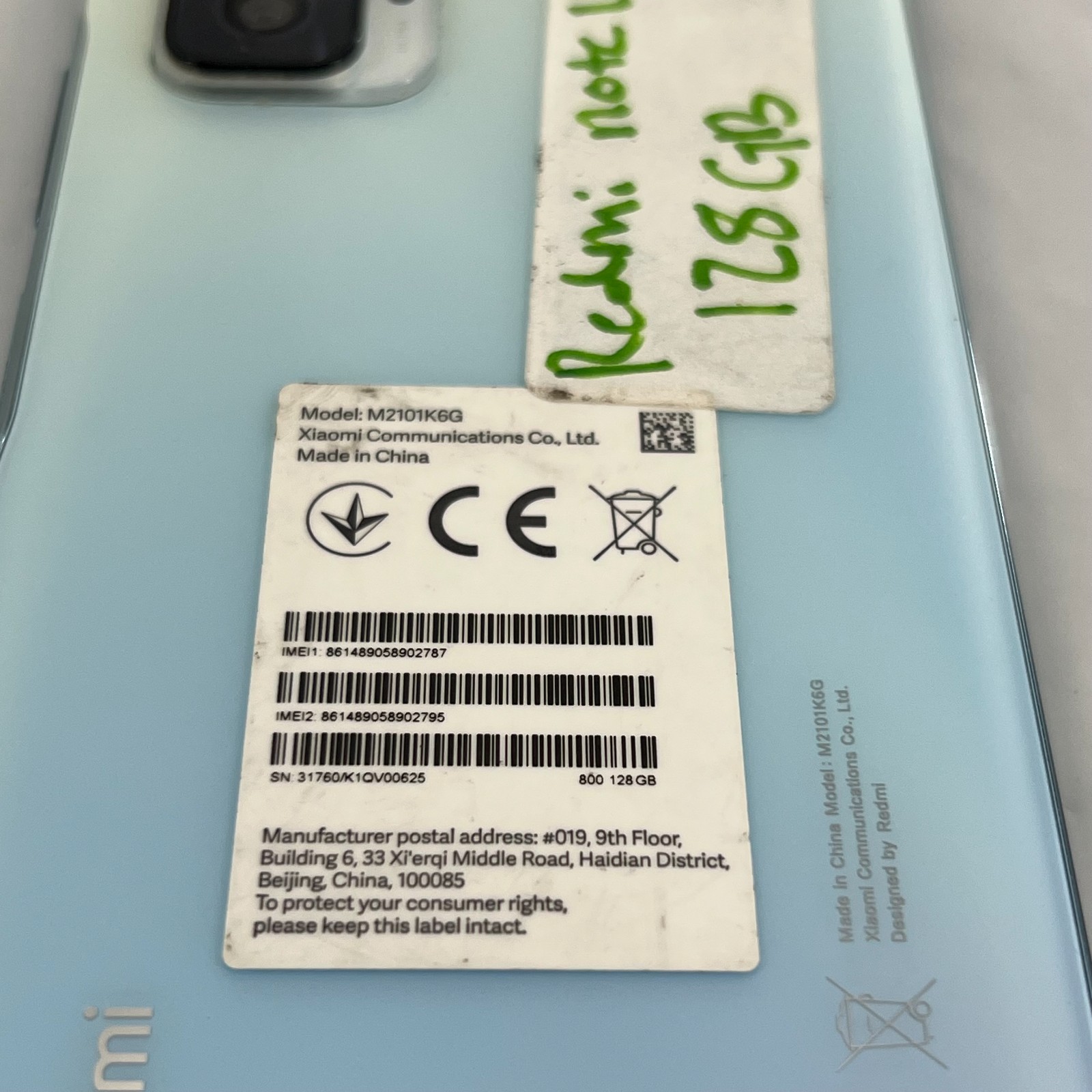 Xiaomi Redmi Note 10 Pro 128GB Glacier Blue Factory Unlocked M2101K6G