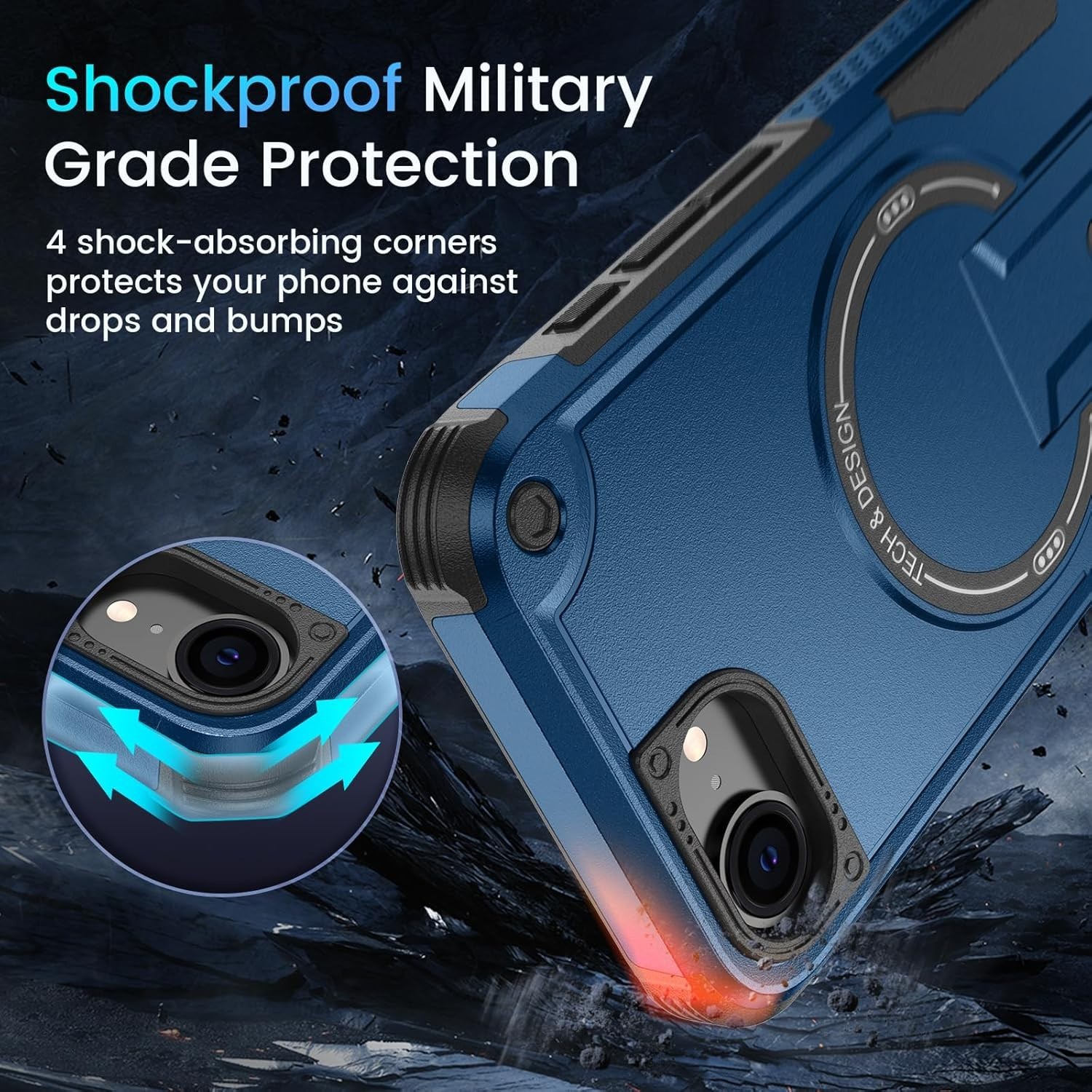For iPhone 16e & 17e Case with Shockproof Protection & Screen Protector MagSafe