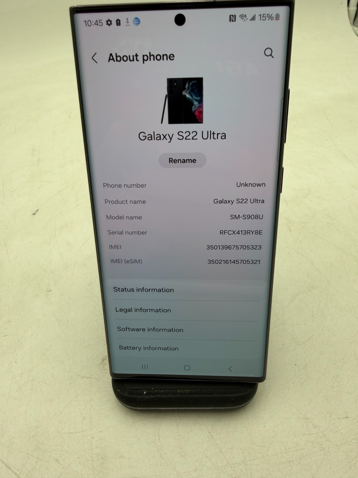 Samsung Galaxy S22 Ultra 6.8″ 512 GB Phantom Black AT&T Cracked Back