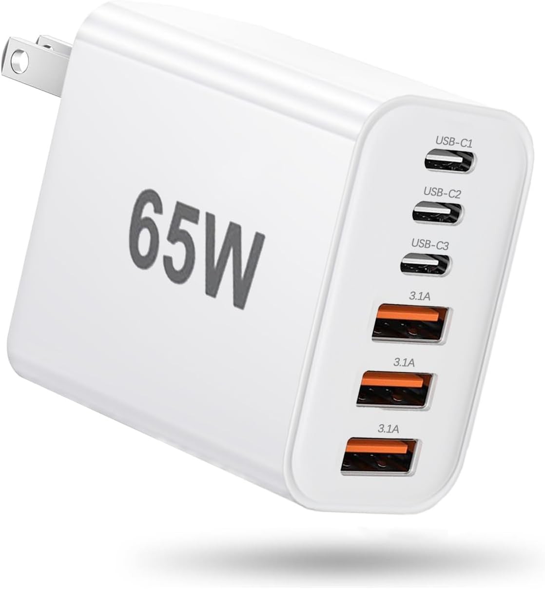 USB C Charger Block, 65W Fast Charging, 6-Port USBC Charging Block, Multiport Po