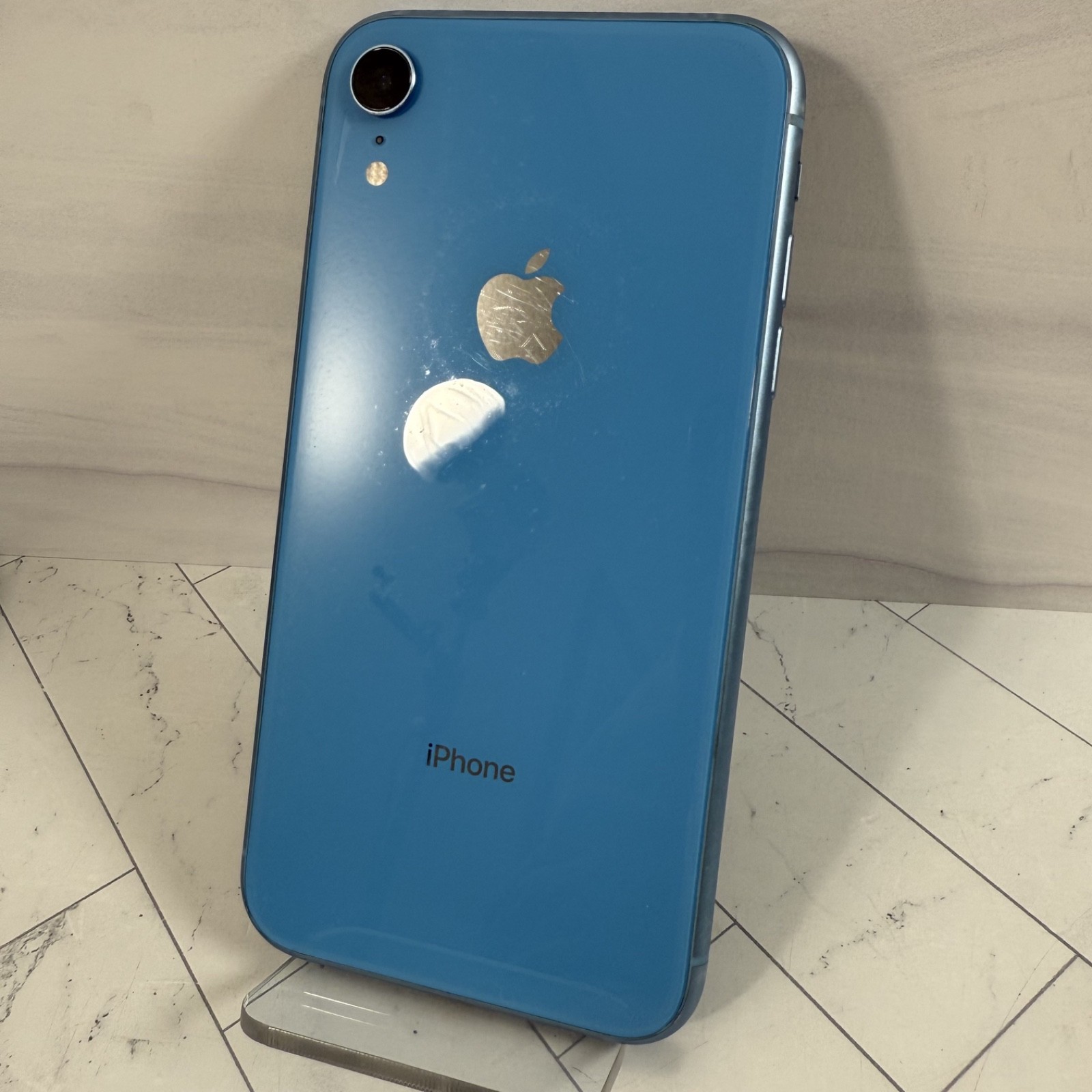Cracked Screen LCD Apple iPhone XR 64GB Unlocked Blue A1984 #A77