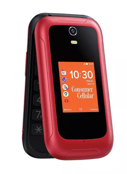 Consumer Cellular Iris Flip Phone (Unlocked) 8GB 5MP 4G LTE | Red – New Sealed