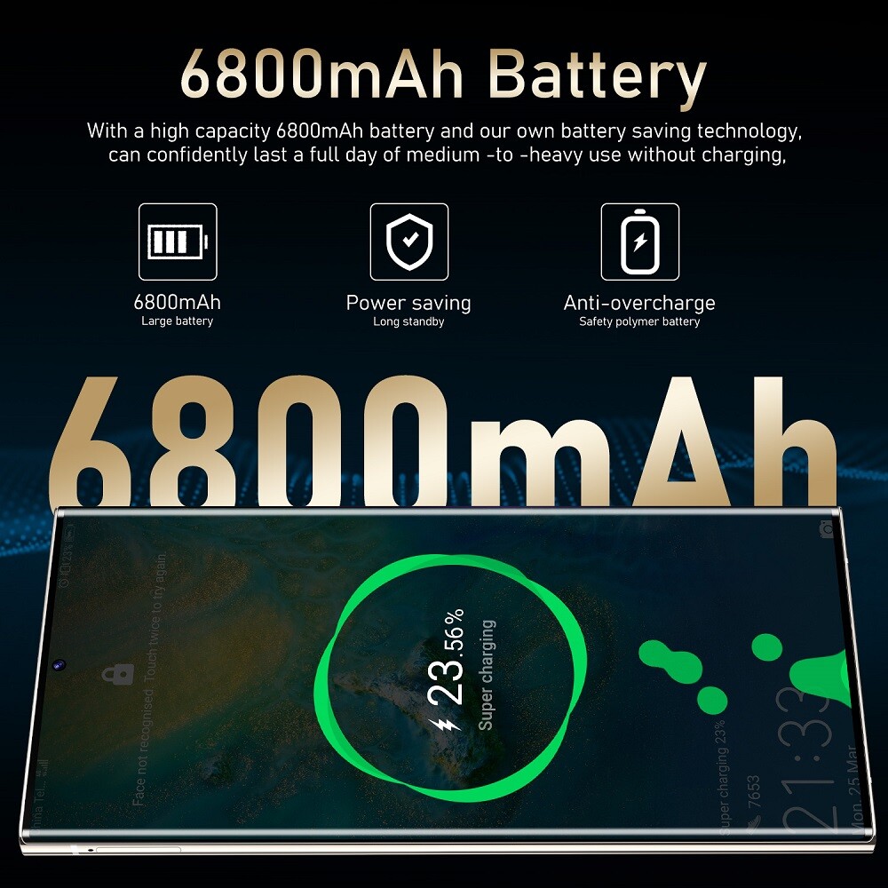 New S23 Ultra Unlocked Android 13 Smartphone 128GB Dual SIM Mobile Phone 6800mAh