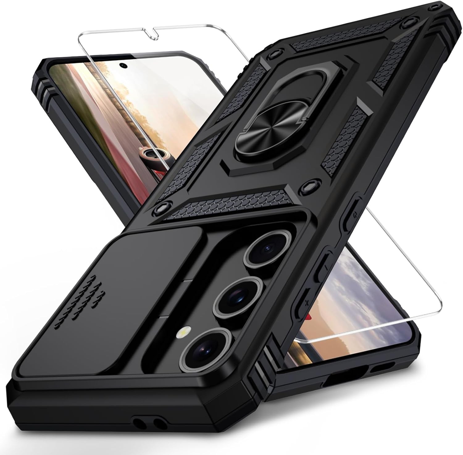 Samsung Galaxy A16 5G Case with Camera Lens Cover, 10 FT Drop Protection, Black