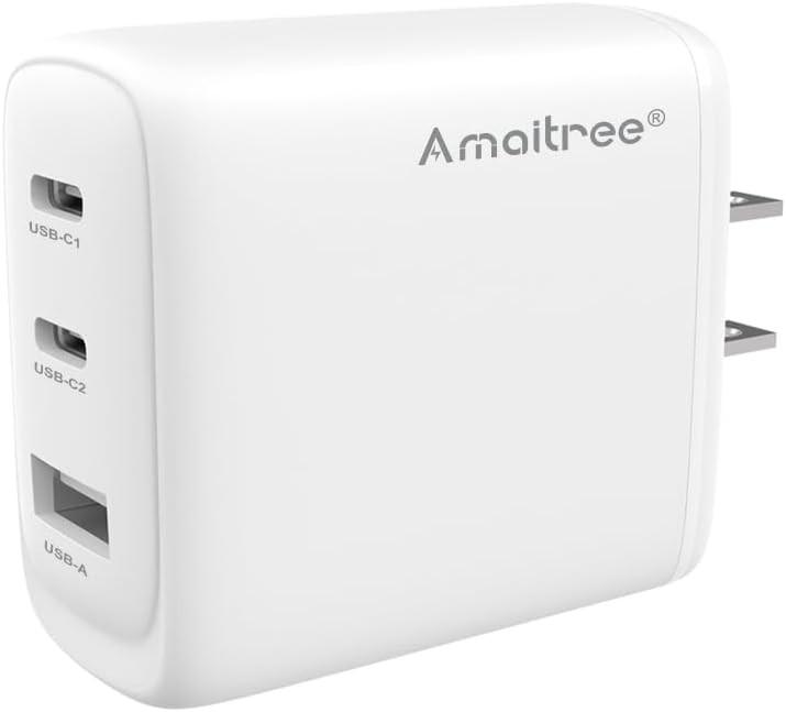 65W USB-C Fast Wall Charger for iPhone 17/16, Samsung Galaxy S25/S24