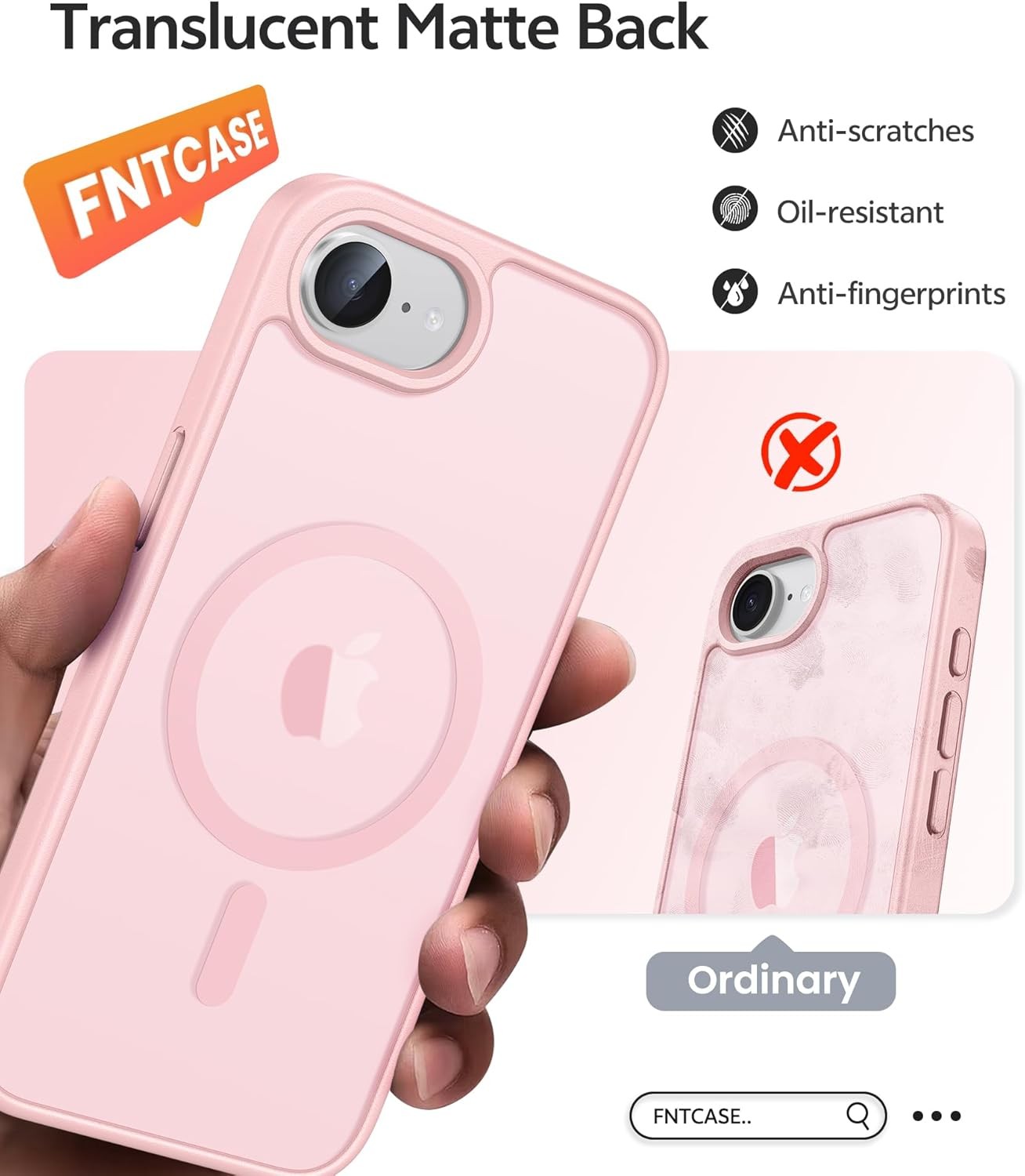 Translucent Matte Military Grade Case for iPhone 16e 17e with Screen Protector –