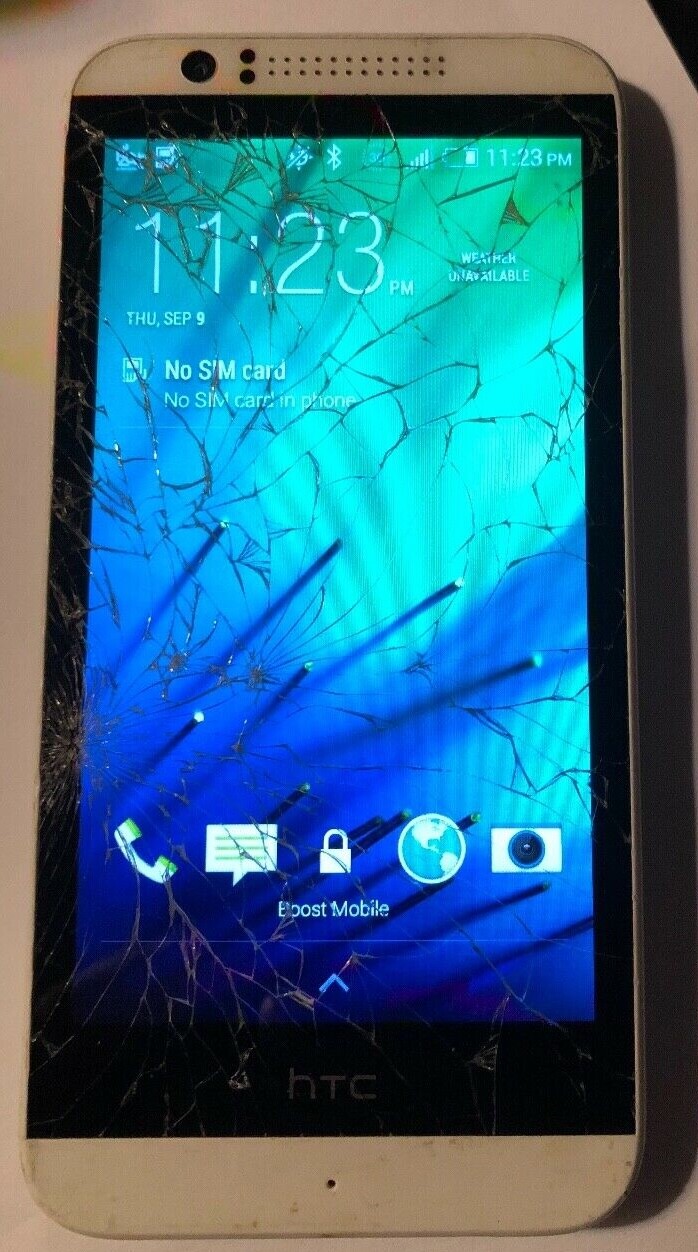 [BROKEN] HTC Desire 510 4GB White (Boost) Fast Ship Good Used Cracked Glass