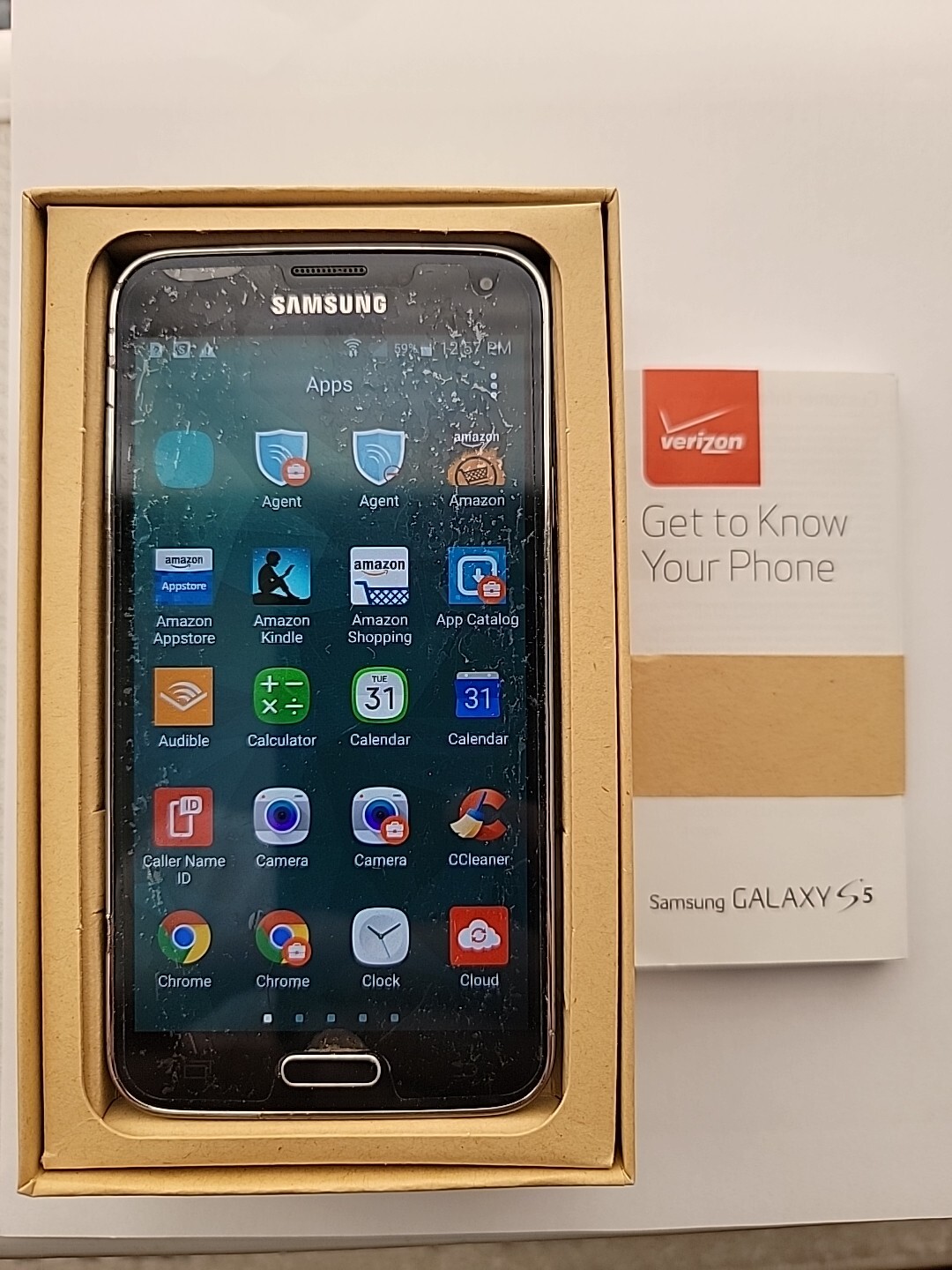 Samsung Galaxy S5 SM-G900V 16GB Verizon 4G GSM Unlocked Smartphone.