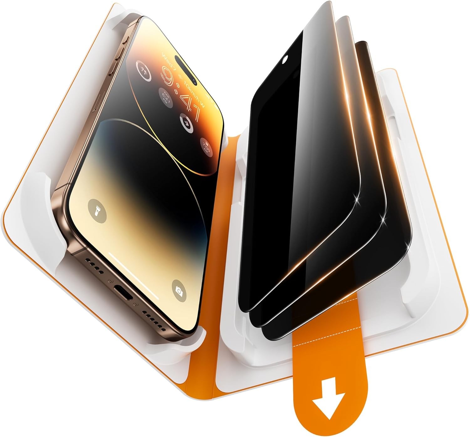3PCS Privacy Screen Protector & Anti-Spy for iPhone 14 Pro Max Military-Grade 9H