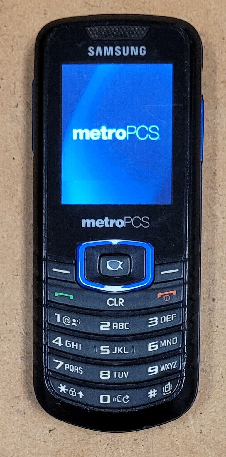 Samsung Stunt SCH-R100 – Black and Blue ( MetroPCS ) Very Rare CDMA Cell Phone