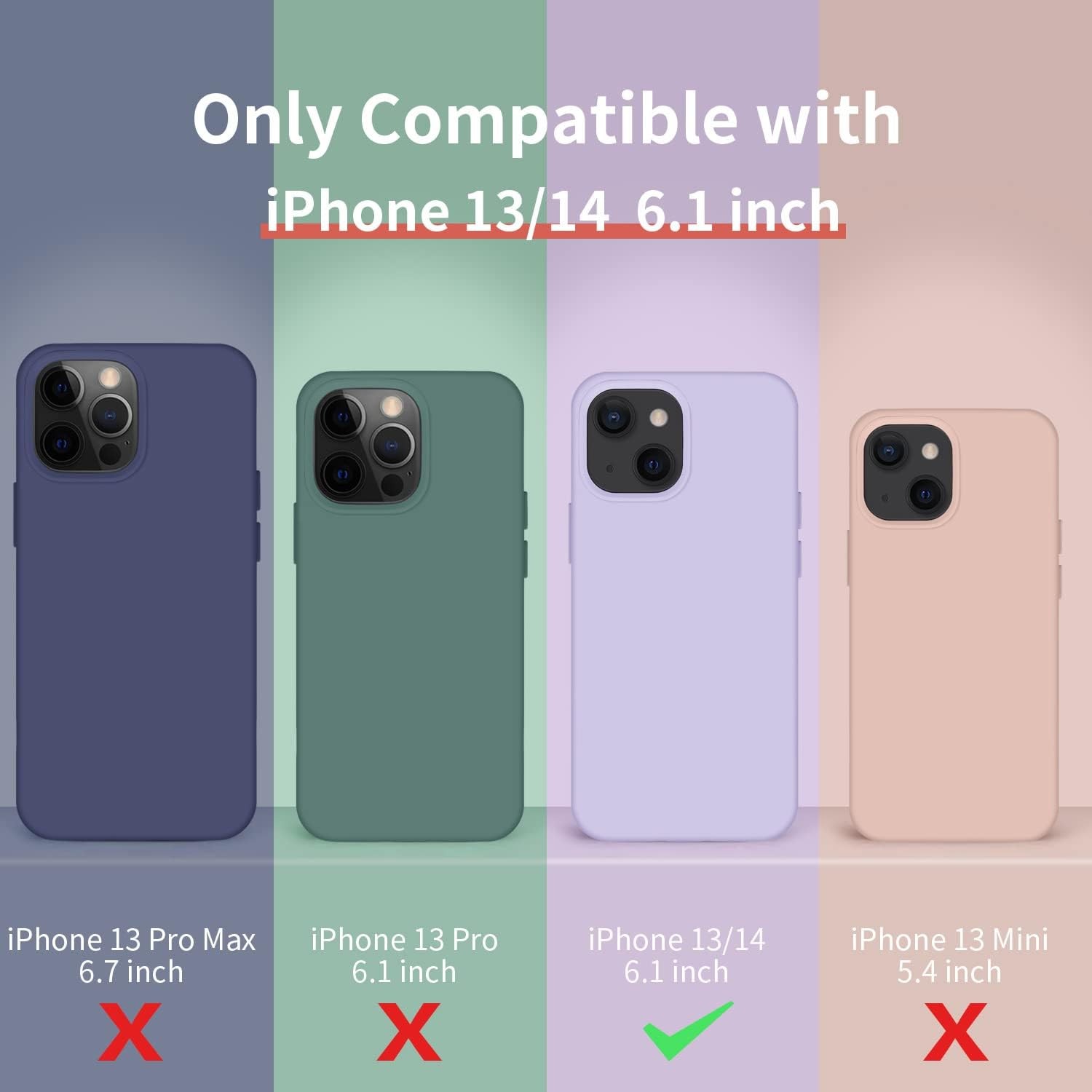 Designed for iPhone 13 Case, Designed for iPhone 14 Case, Silicone Ultra Slim Ca