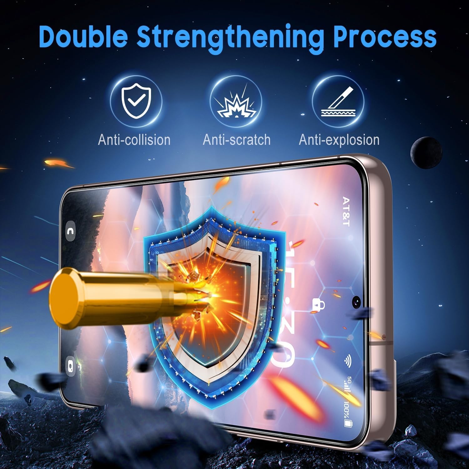 2PCS Screen Protector for Samsung Galaxy S22 Scratch-Resistant Bubble-Free