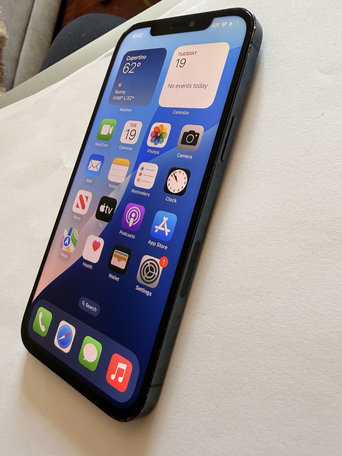 Apple iPhone 12 Pro Max – 256 GB – Pacific Blue (Unlocked) A2342 – Fair (read)