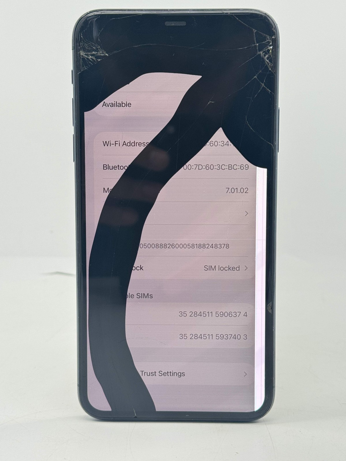 Apple iPhone 11 Pro Max 64GB Space Gray AT&T Cracked Screen For Parts