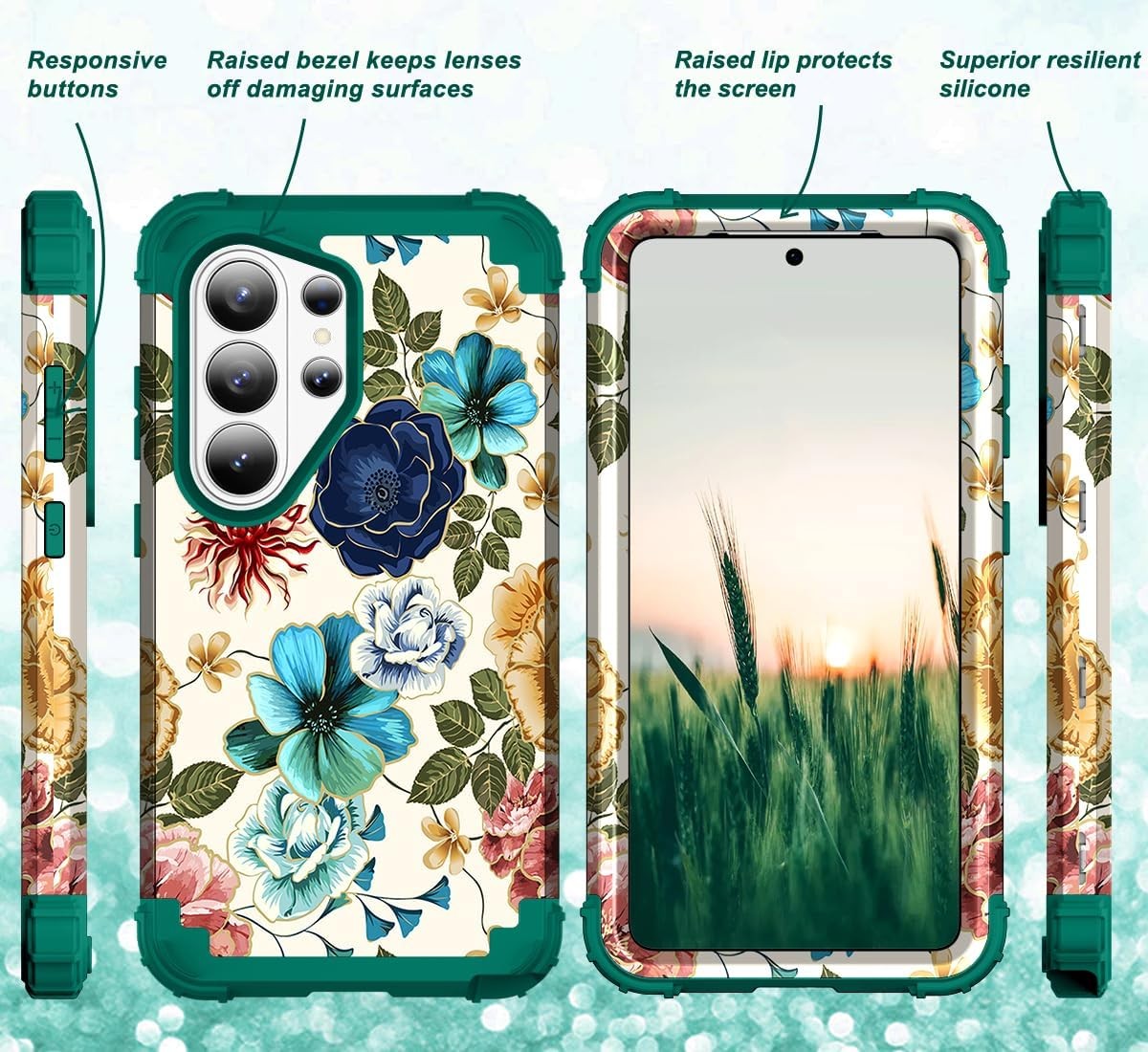 Shockproof Heavy Duty Hard Plastic+Soft Silicone Rubber Bumper Case for Galaxy S