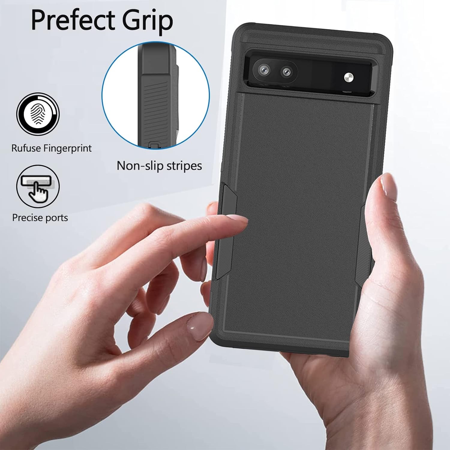 Case for Google Pixel 6A 5G, Shockproof Rugged Protective Commuter Phone Case