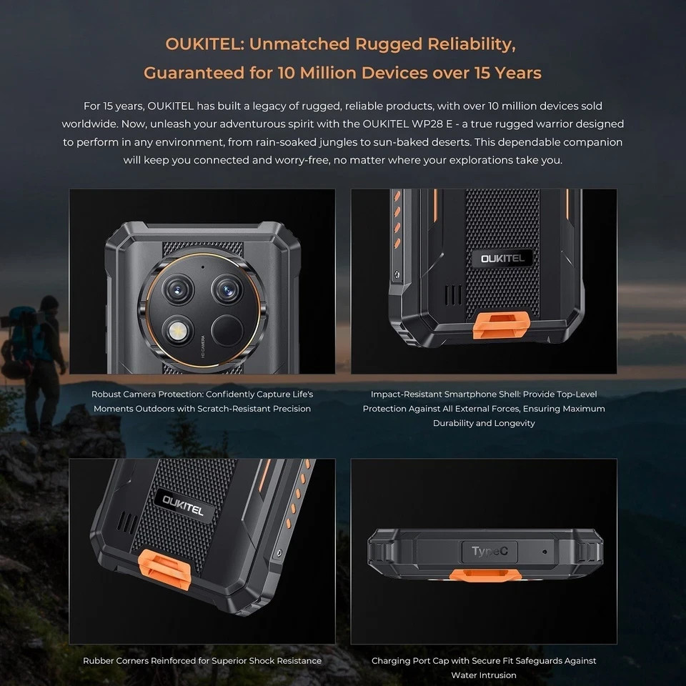 PHONE SET Oukitel WP28E Rugged Smartphone 10600mAh 6.52Inch Android 14