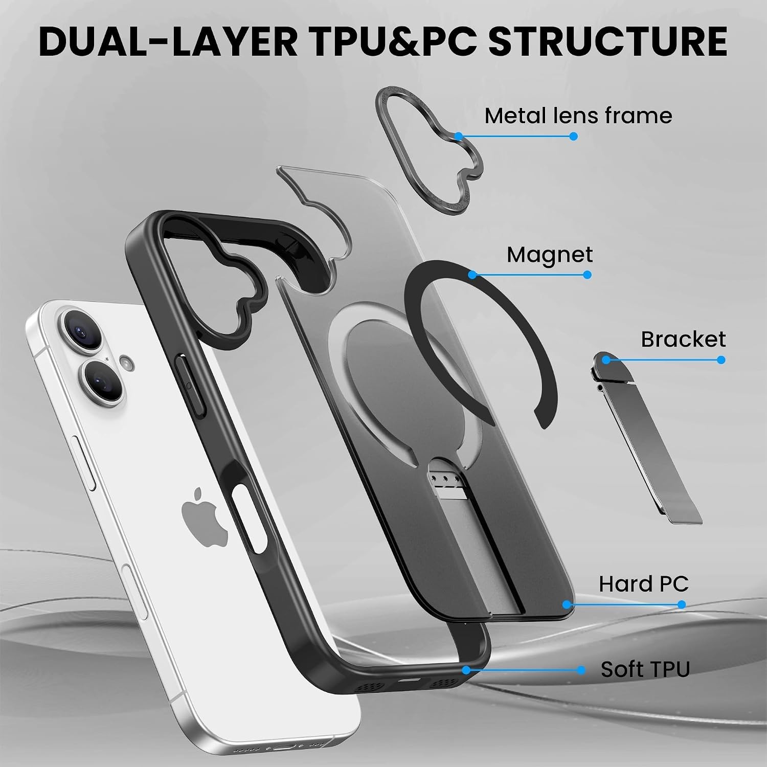 iPhone 17 Case 6.3″ Shockproof Protective Phone Cover Compatible with Mag Safe