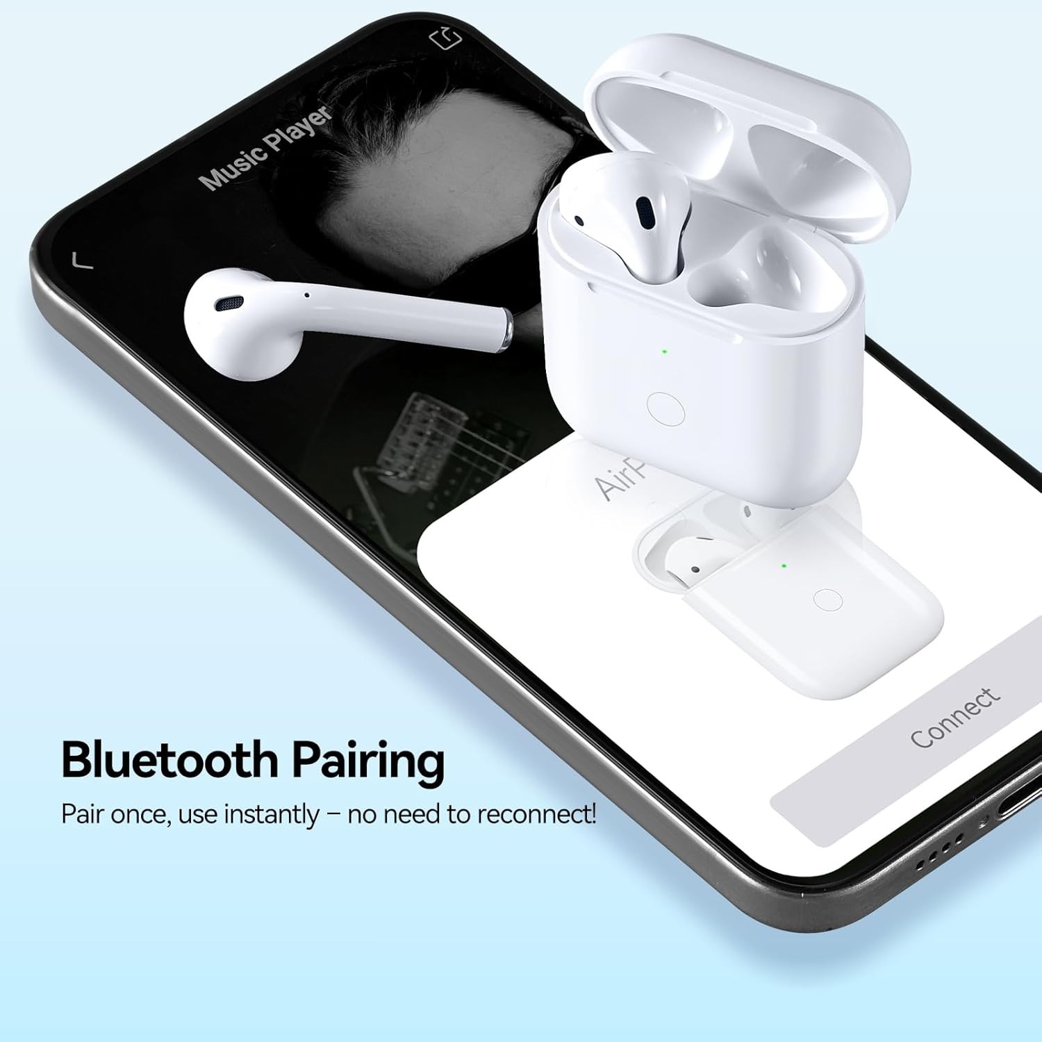Wireless Charging Case Compatible with AirPod 2nd & 1st Generation, White