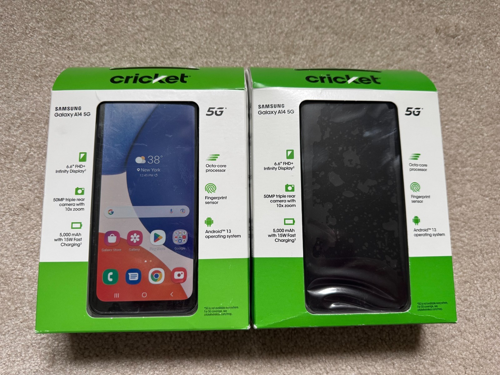 New Samsung Galaxy A14 5G Cricket Wireless Smart Phone 64GB 50MP