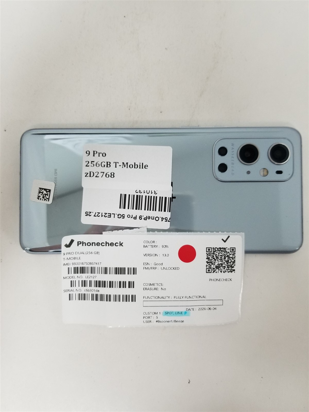 OnePlus 9 Pro Dual SIM 256GB Silver LE2127 (T-Mobile) Damaged zD2768
