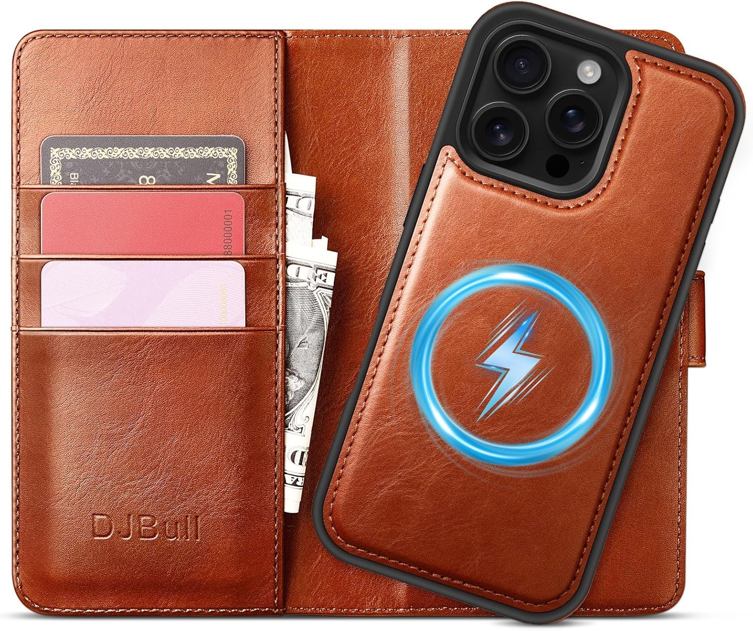 2-in-1 Detachable Wallet Case for iPhone 16 Pro Max 6.9″ RFID Blocking Flip Foli