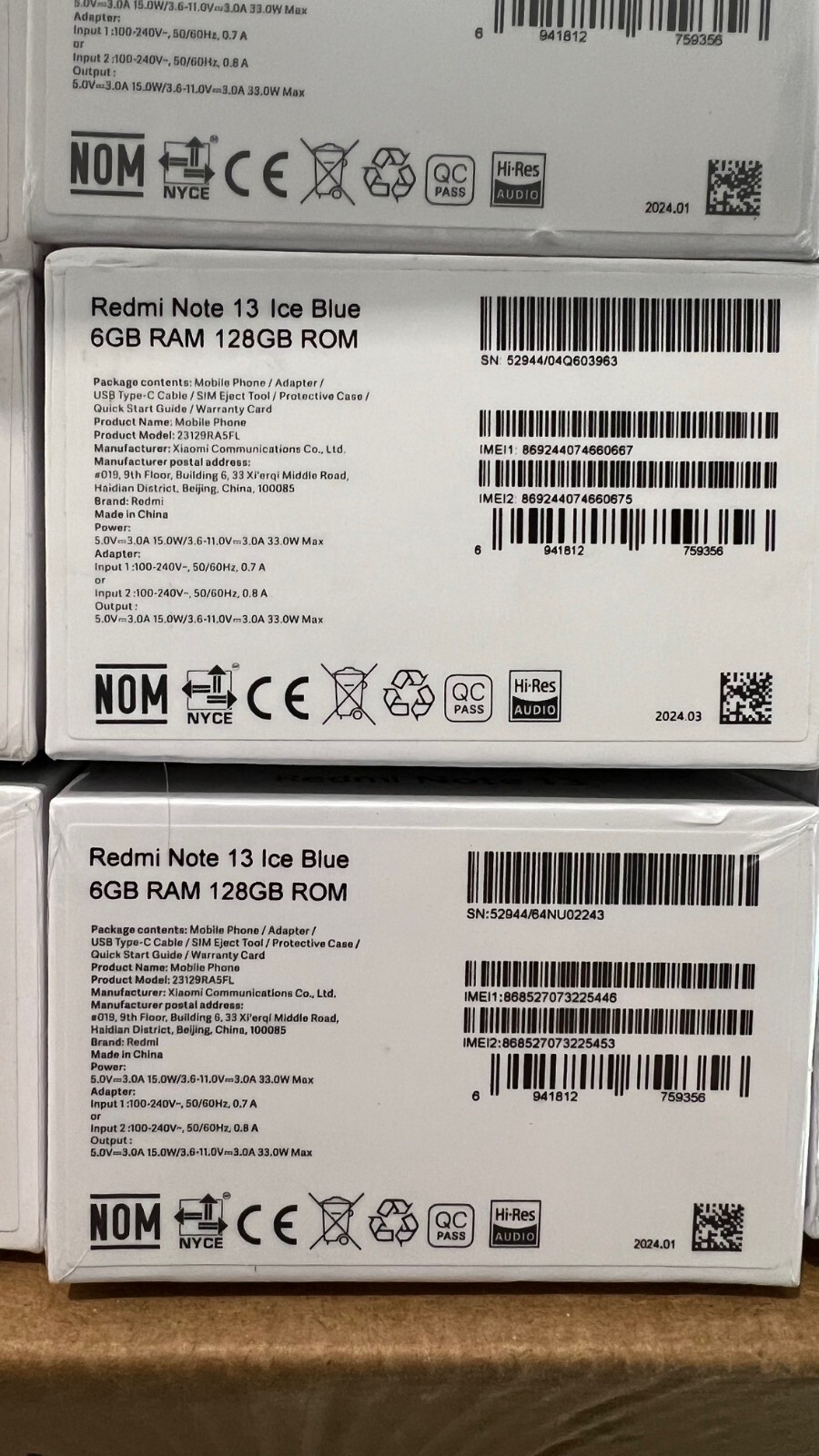 Xiaomi Redmi Note 13 4G LTE Ice Blue – 6GB RAM – 128GB ROM – Unlocked – NEW