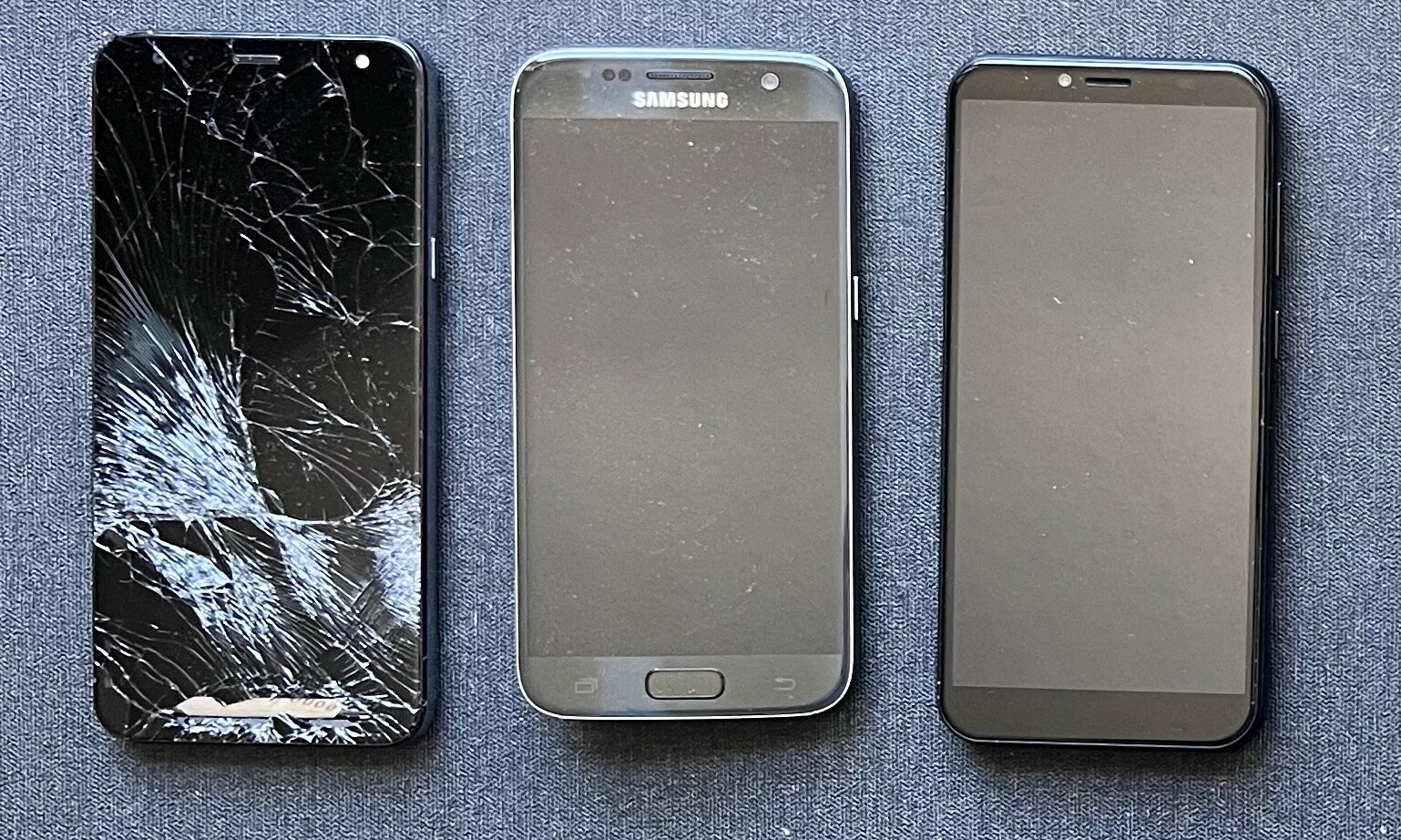 As-is Defective Lot of Smartphones LG K40 LM-X420MM Samsung Galaxy S7 Blu