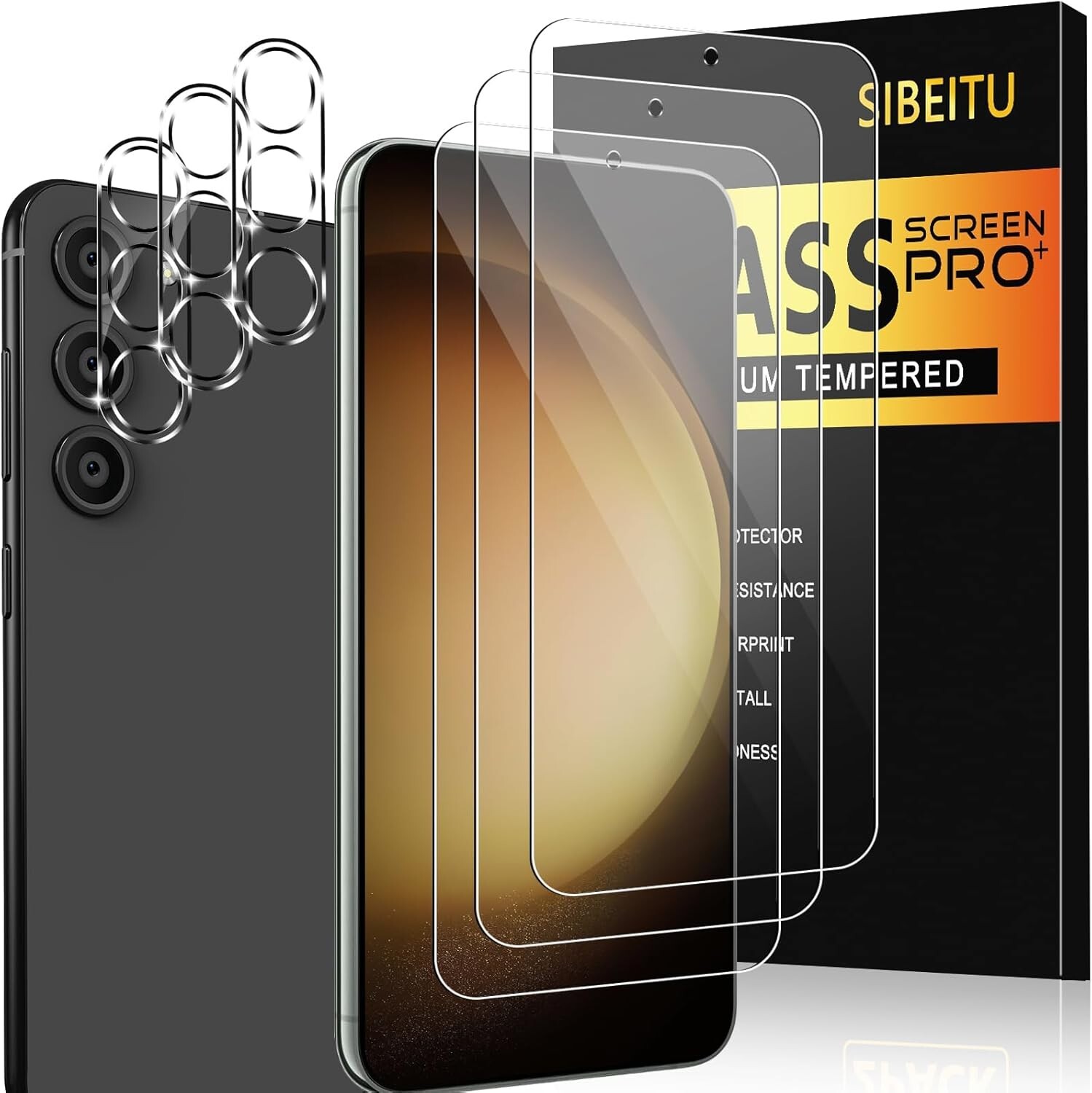 6in1 Tempered Glass Galaxy S23 for Screen and Camera Lens Protector 9H