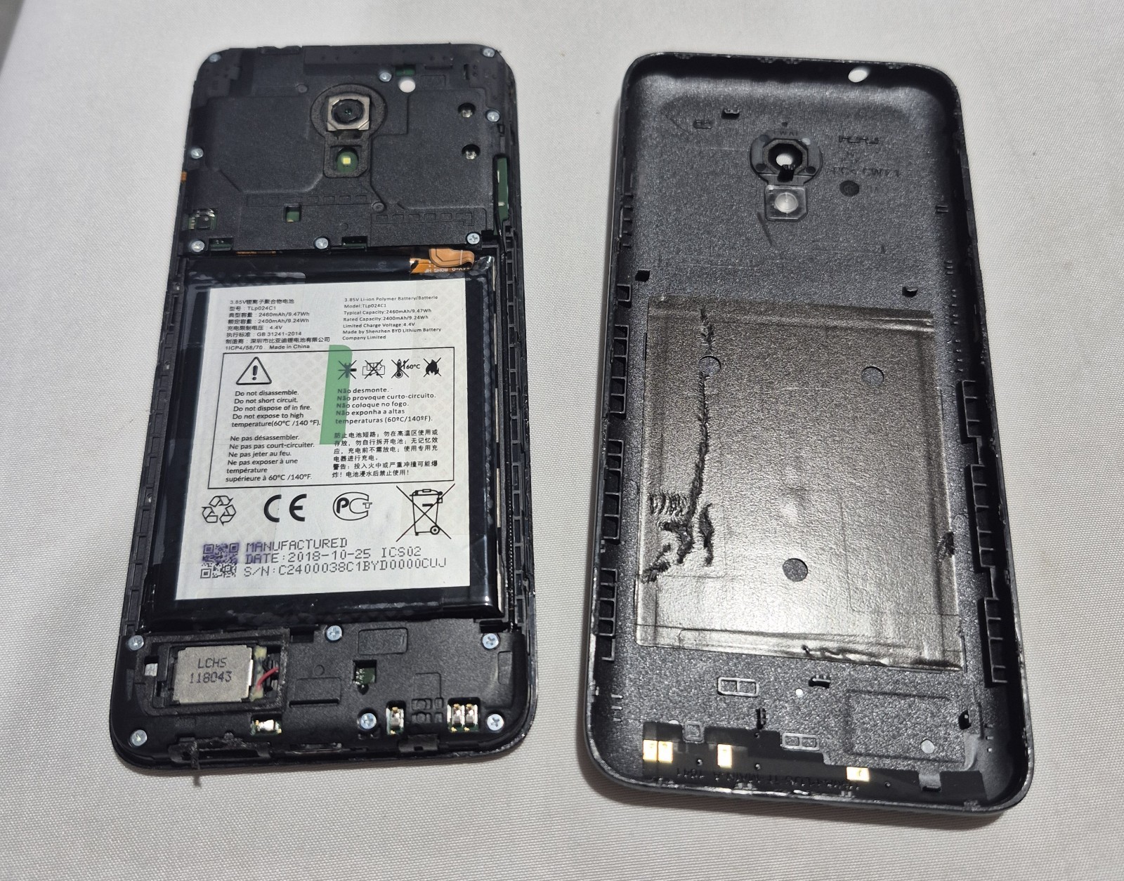 Alcatel Avalon V (TCL 5059S) 16GB Gray (Verizon) FOR PARTS Only Powers Up Charge