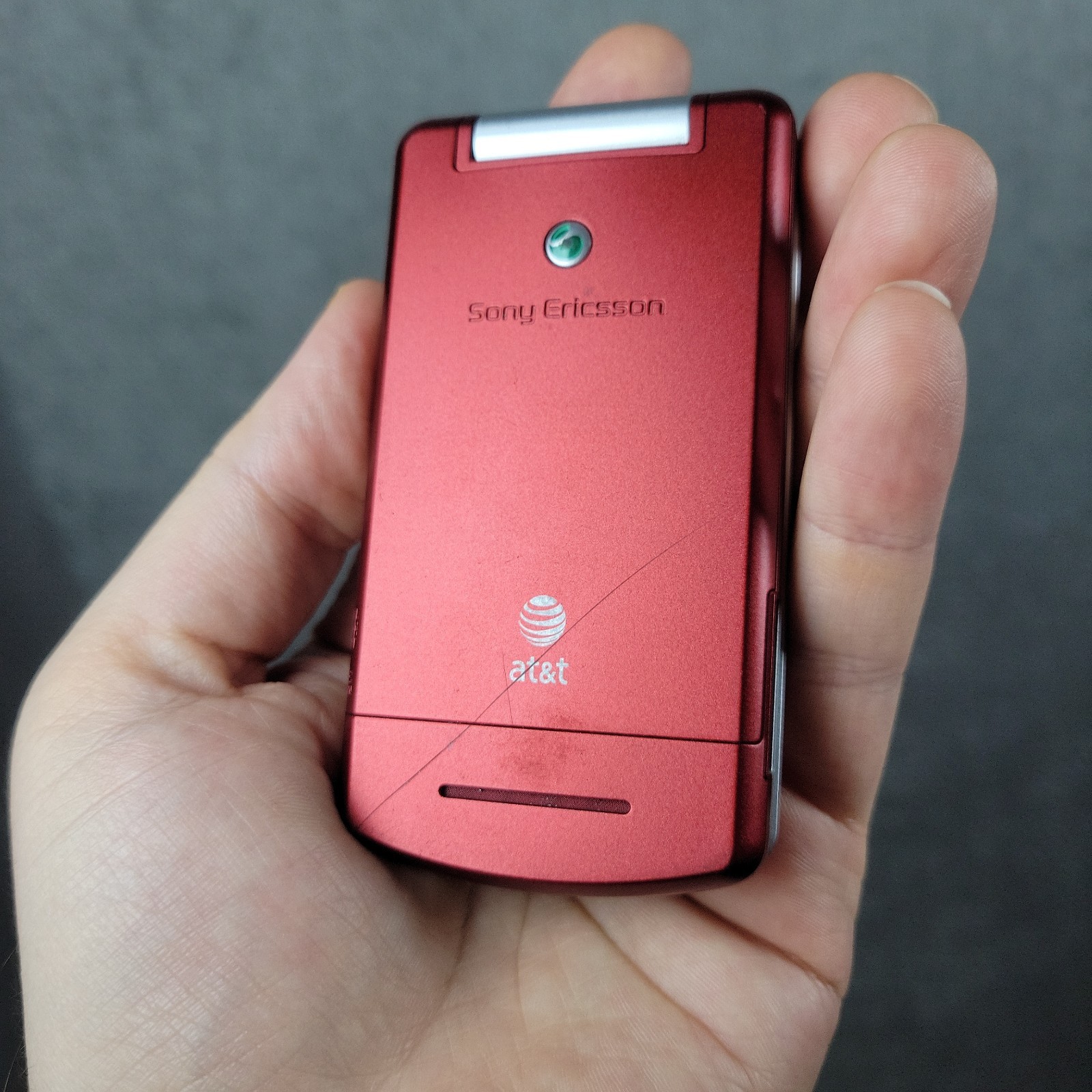 Sony Ericsson Walkman W518a Red AT&T Flip Cell Phone Tested Works Rare