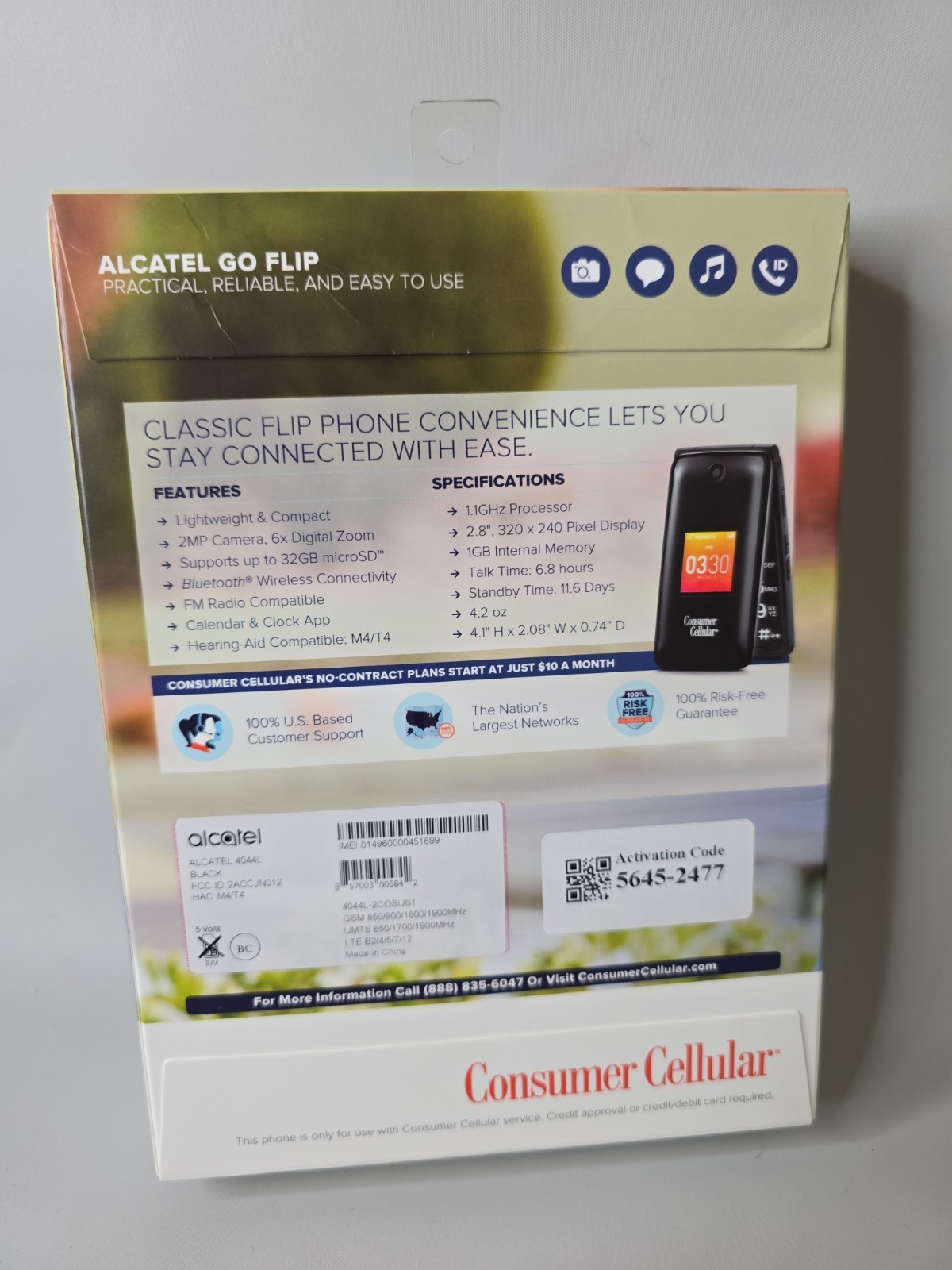 New Alcatel Go Flip Flip Phone Consumer Cellular (4044L)